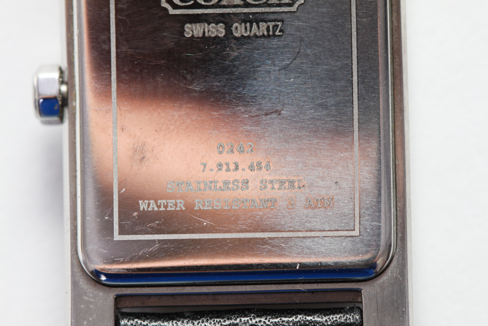 Coach Ladies Square Dial Watch with Leather Band