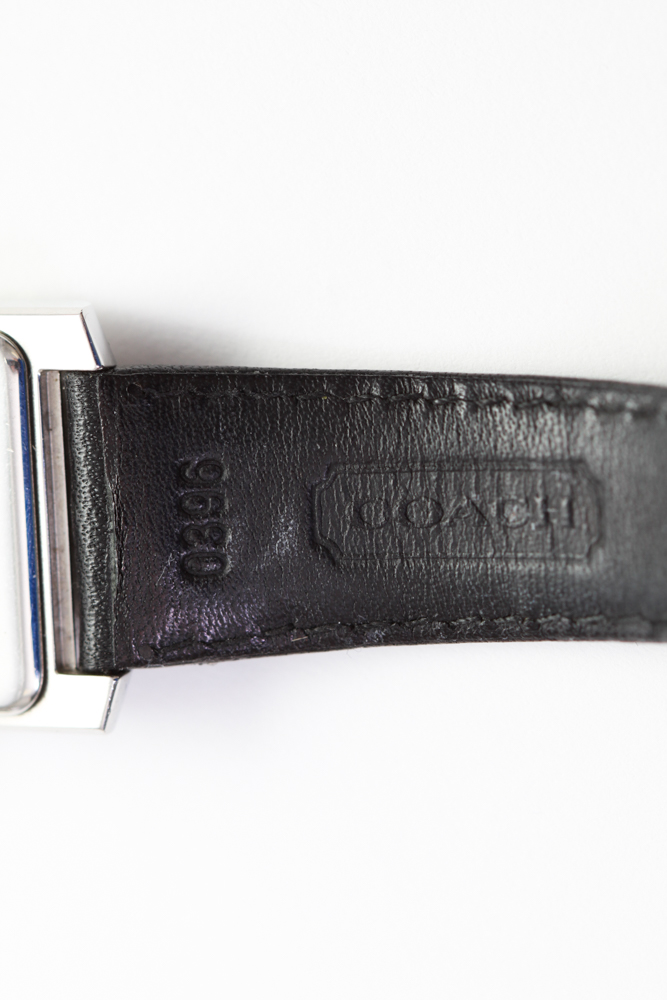 Coach Ladies Square Dial Watch with Leather Band