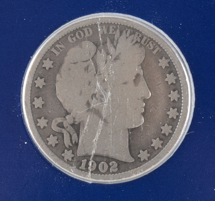 1902 Barber Silver Half Dollar