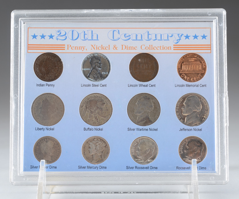 United States 20th Century Penny, Nickel, and Dime Collection
