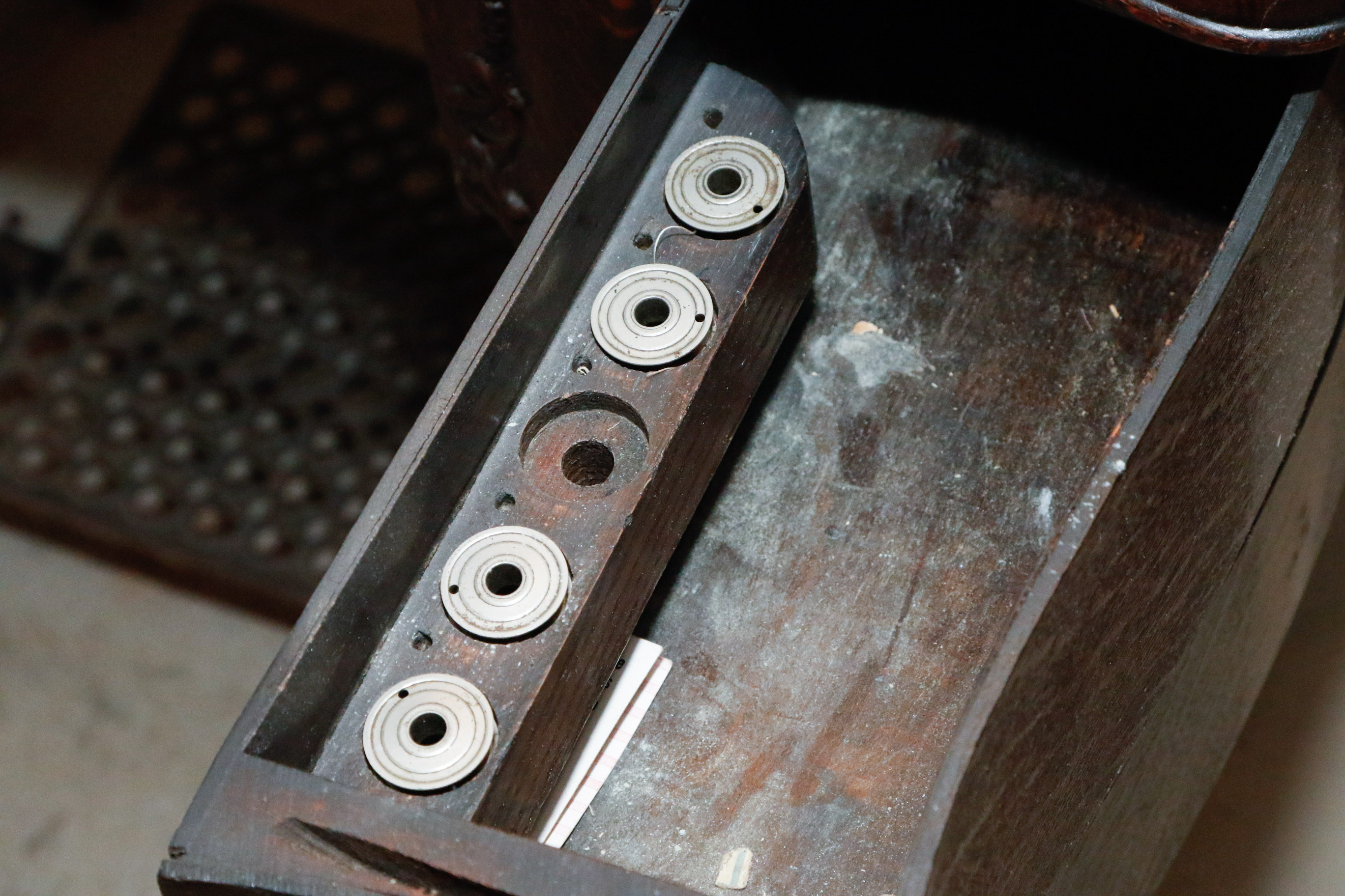 Antique White Rotary Treadle Sewing Table