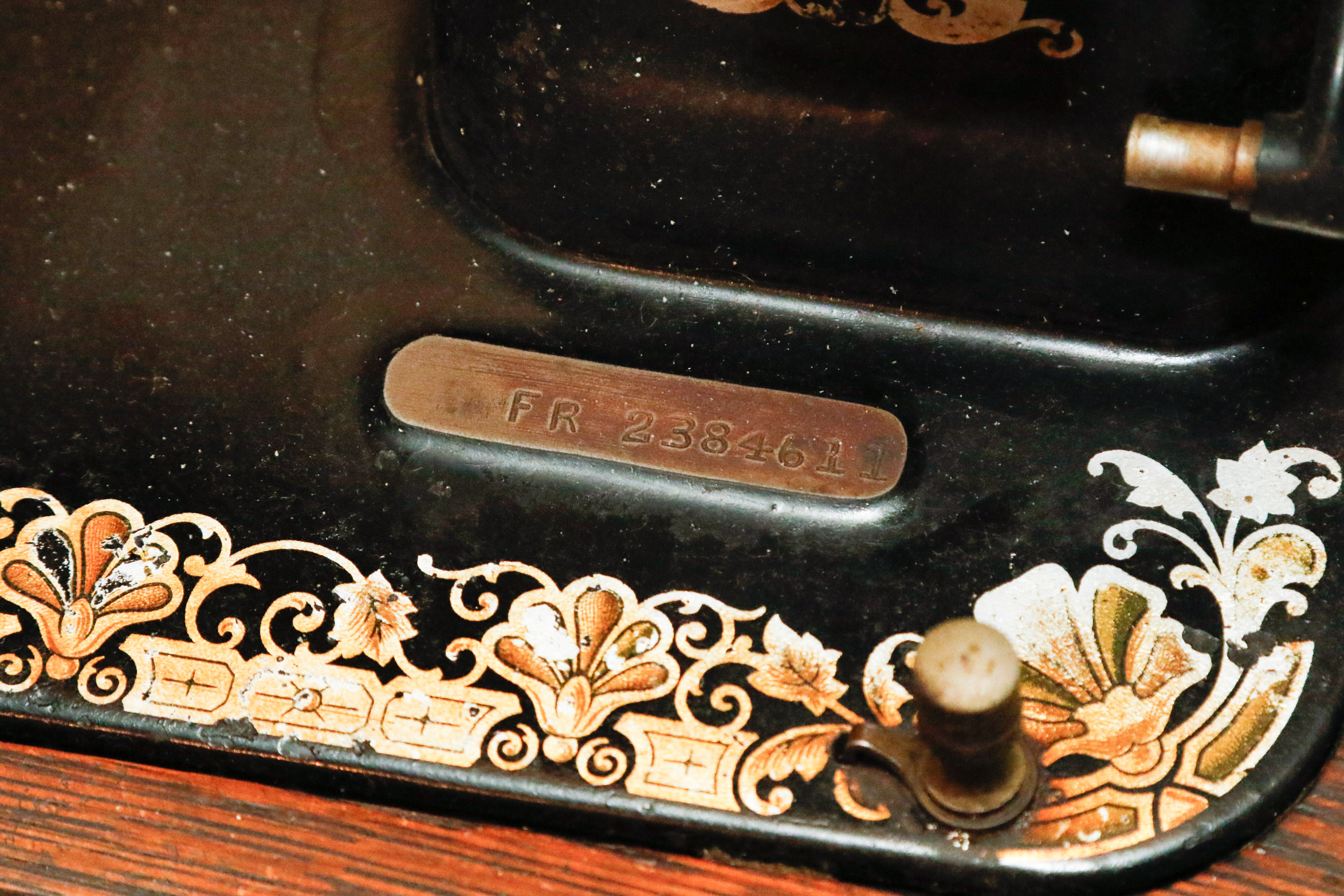 Antique White Rotary Treadle Sewing Table