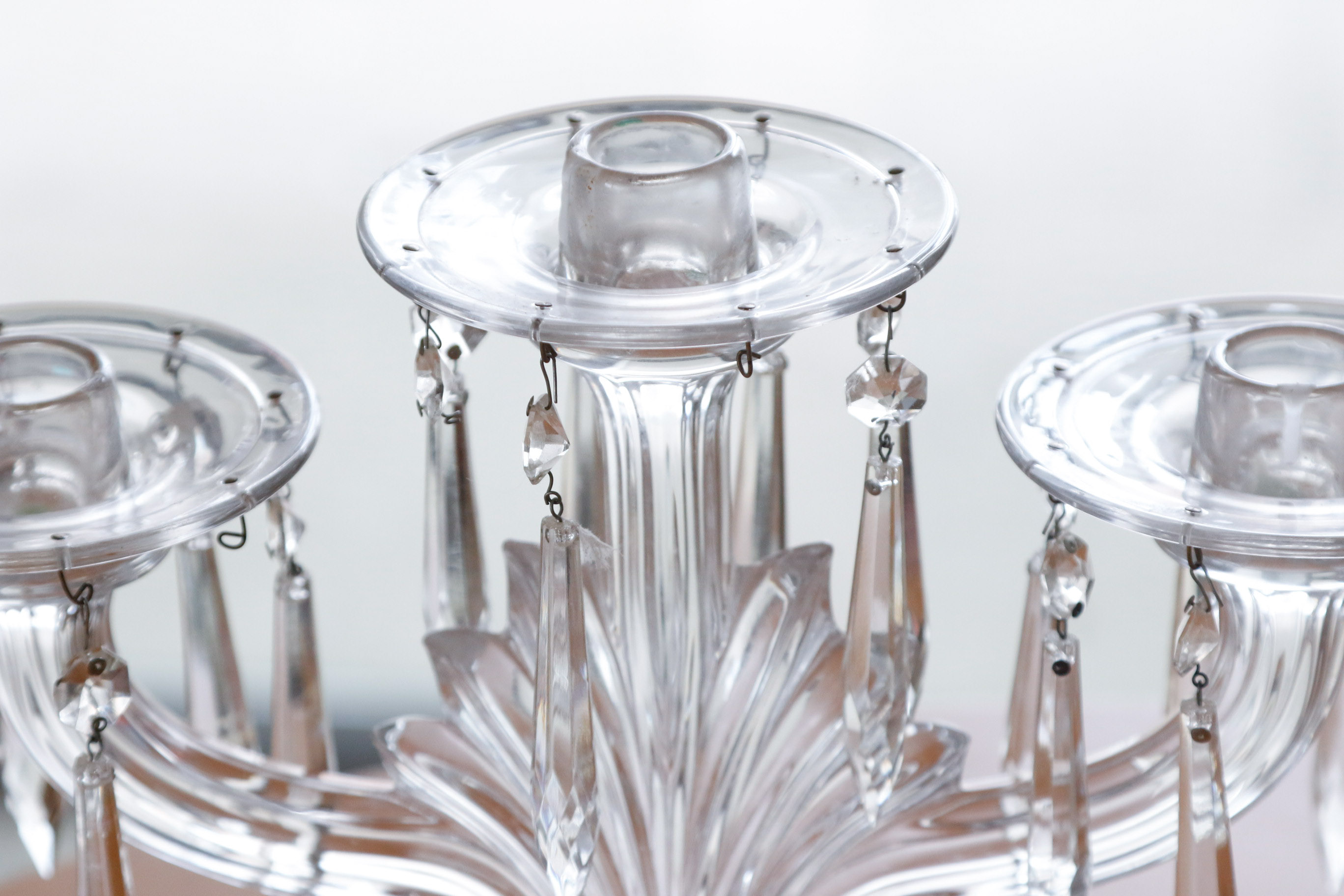 Mikasa Crystal Center Bowl with Fostoria Candelabra