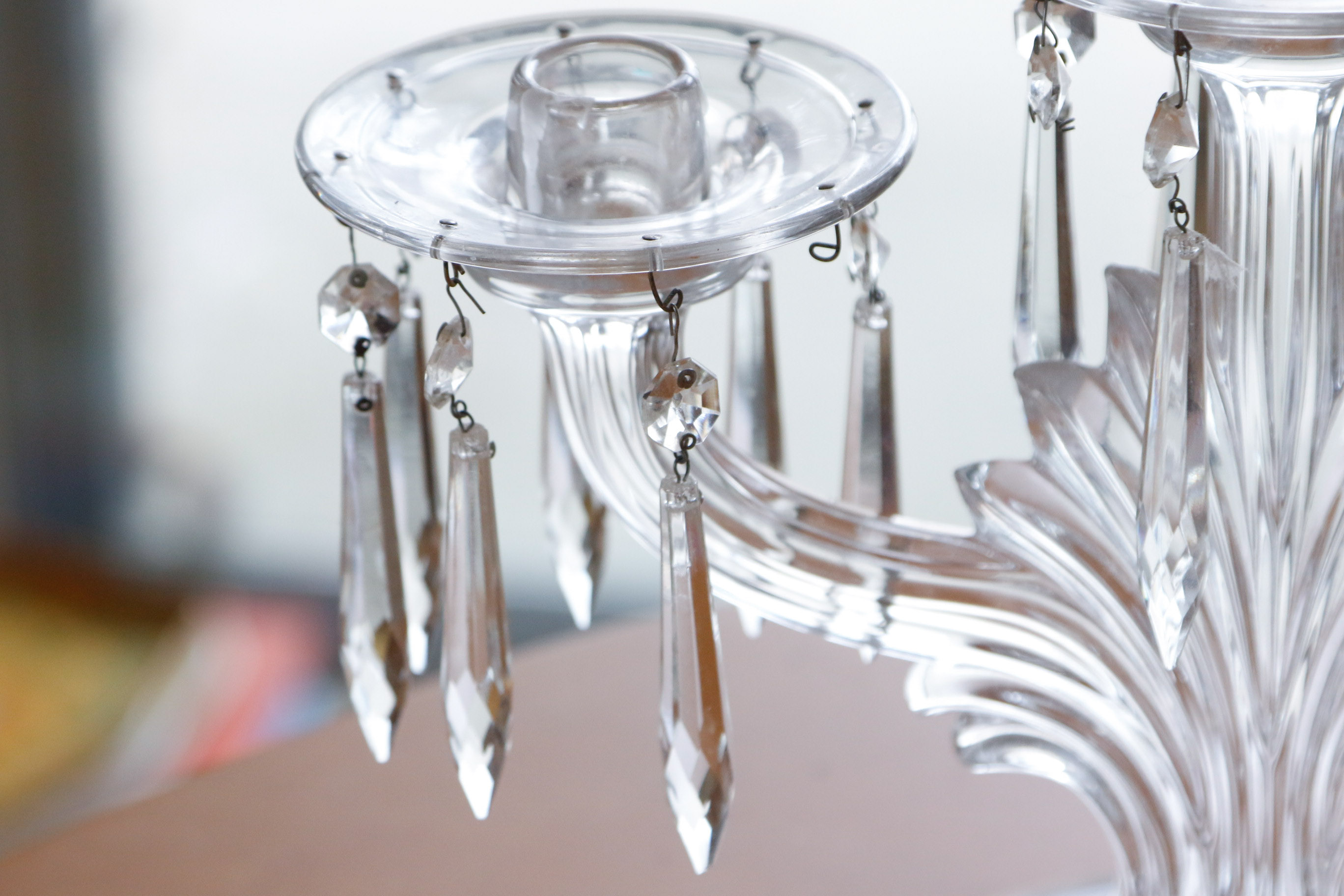 Mikasa Crystal Center Bowl with Fostoria Candelabra
