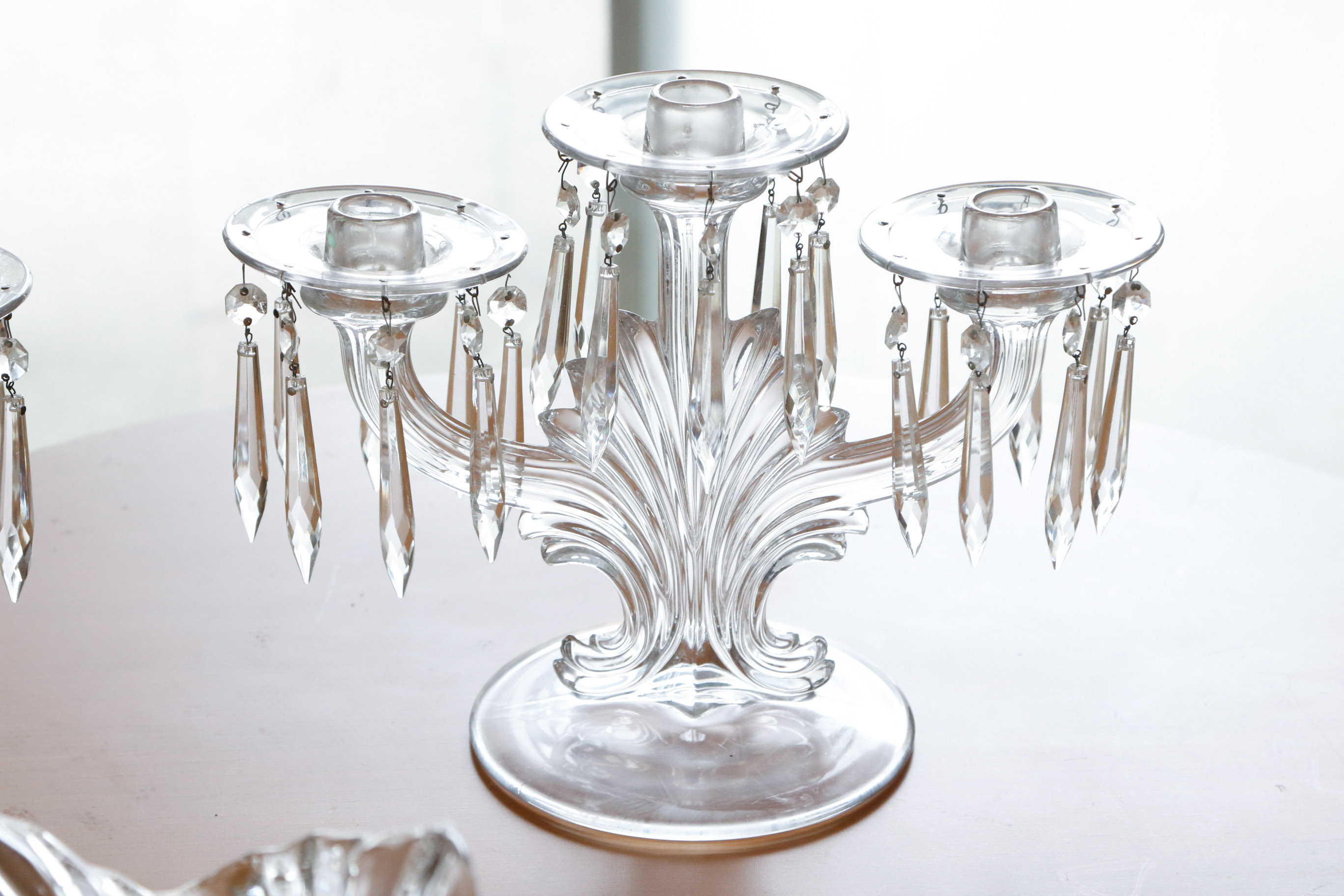 Mikasa Crystal Center Bowl with Fostoria Candelabra