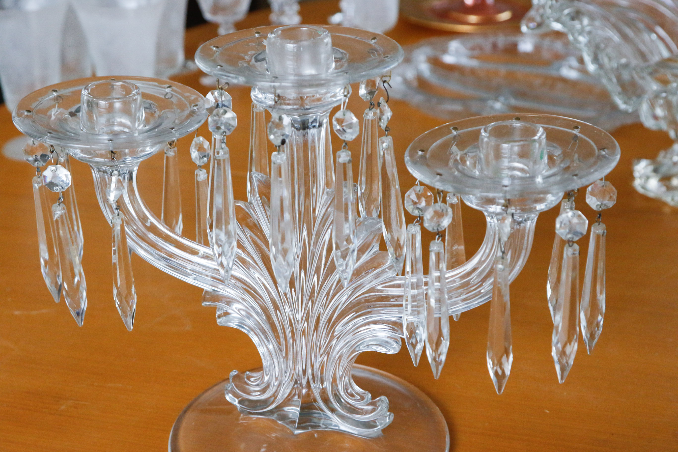Mikasa Crystal Center Bowl with Fostoria Candelabra