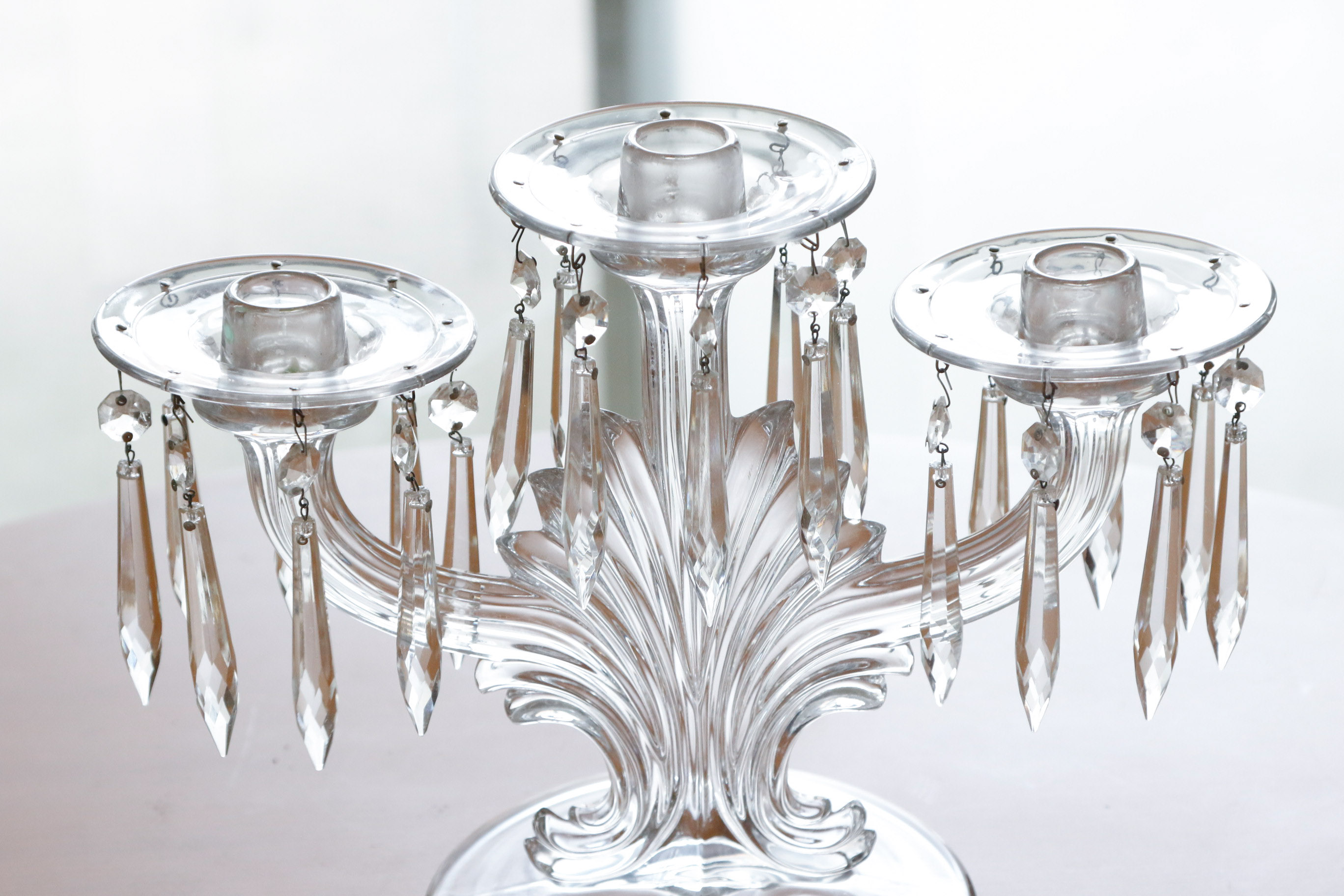 Mikasa Crystal Center Bowl with Fostoria Candelabra