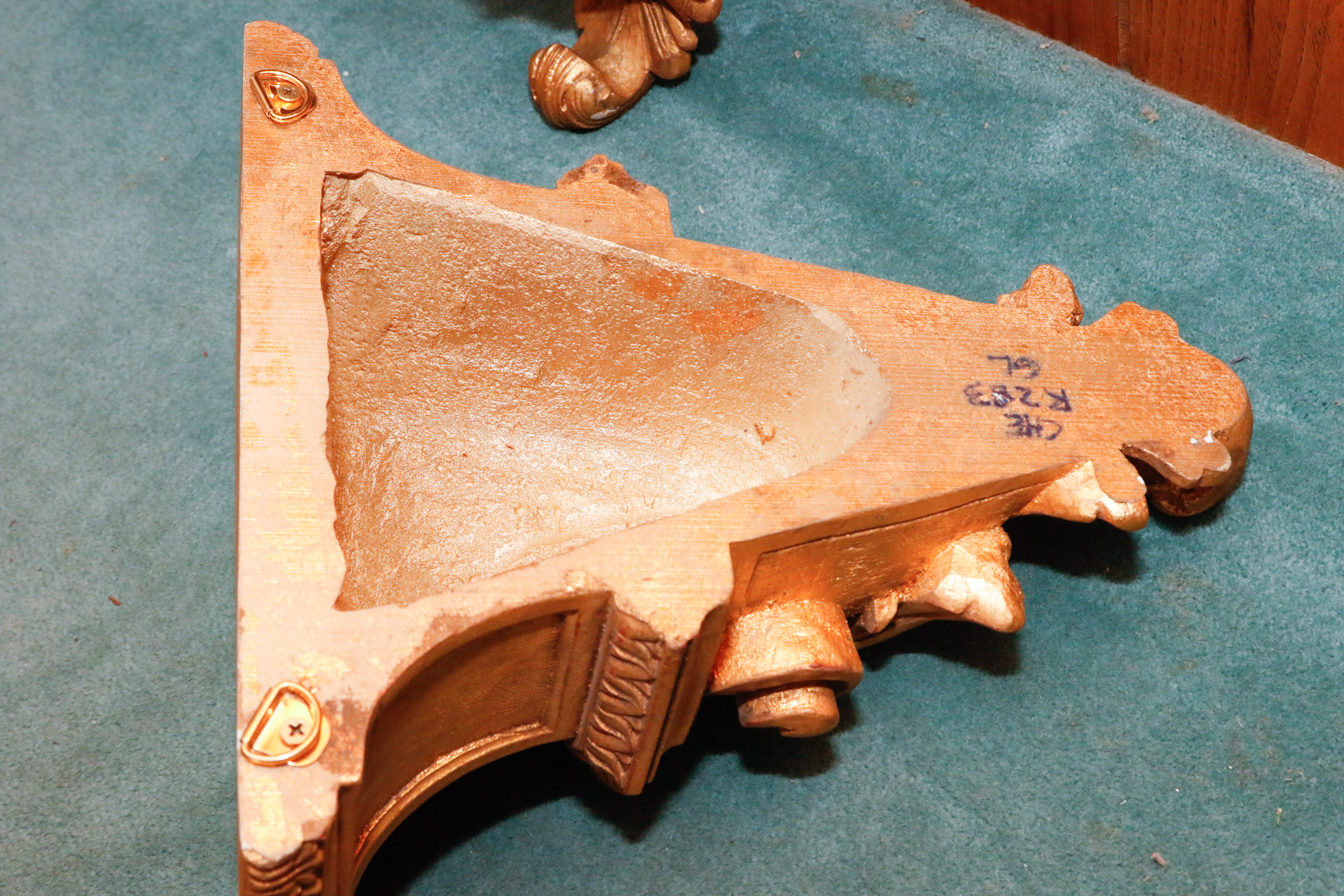 Pair of Gold Tone Wall Shelves