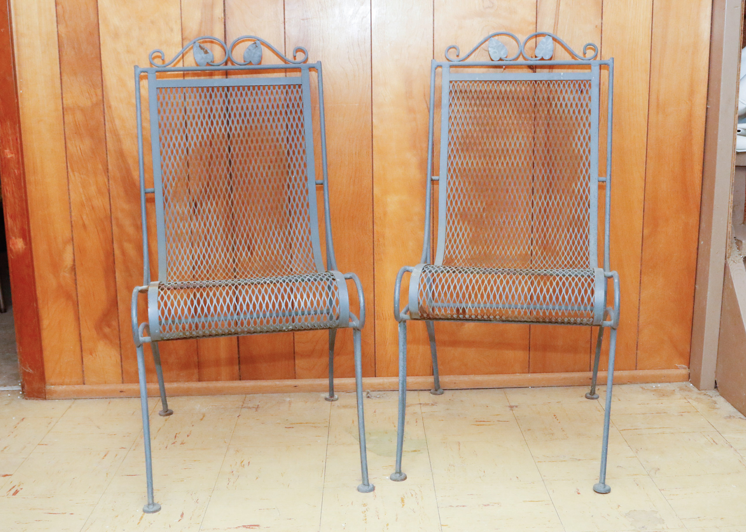 Pair of Wrought Iron Patio Chairs