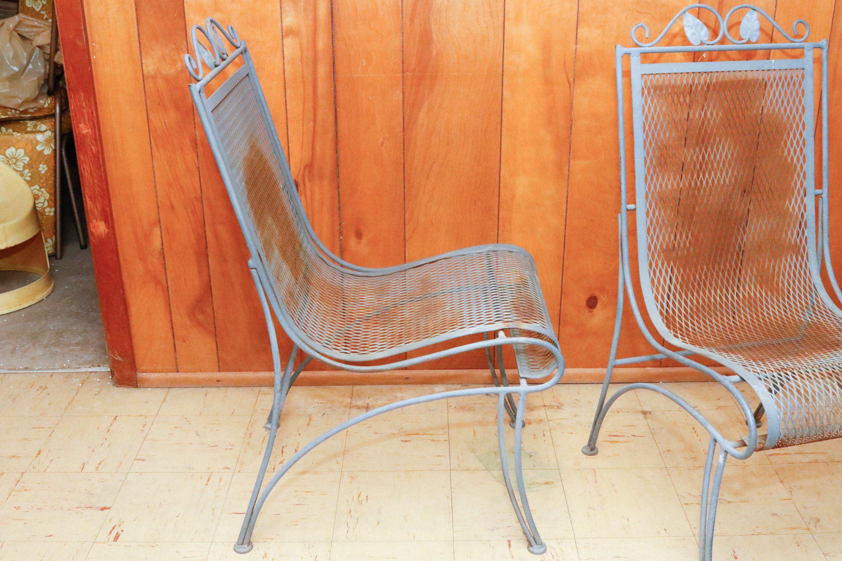 Pair of Wrought Iron Patio Chairs