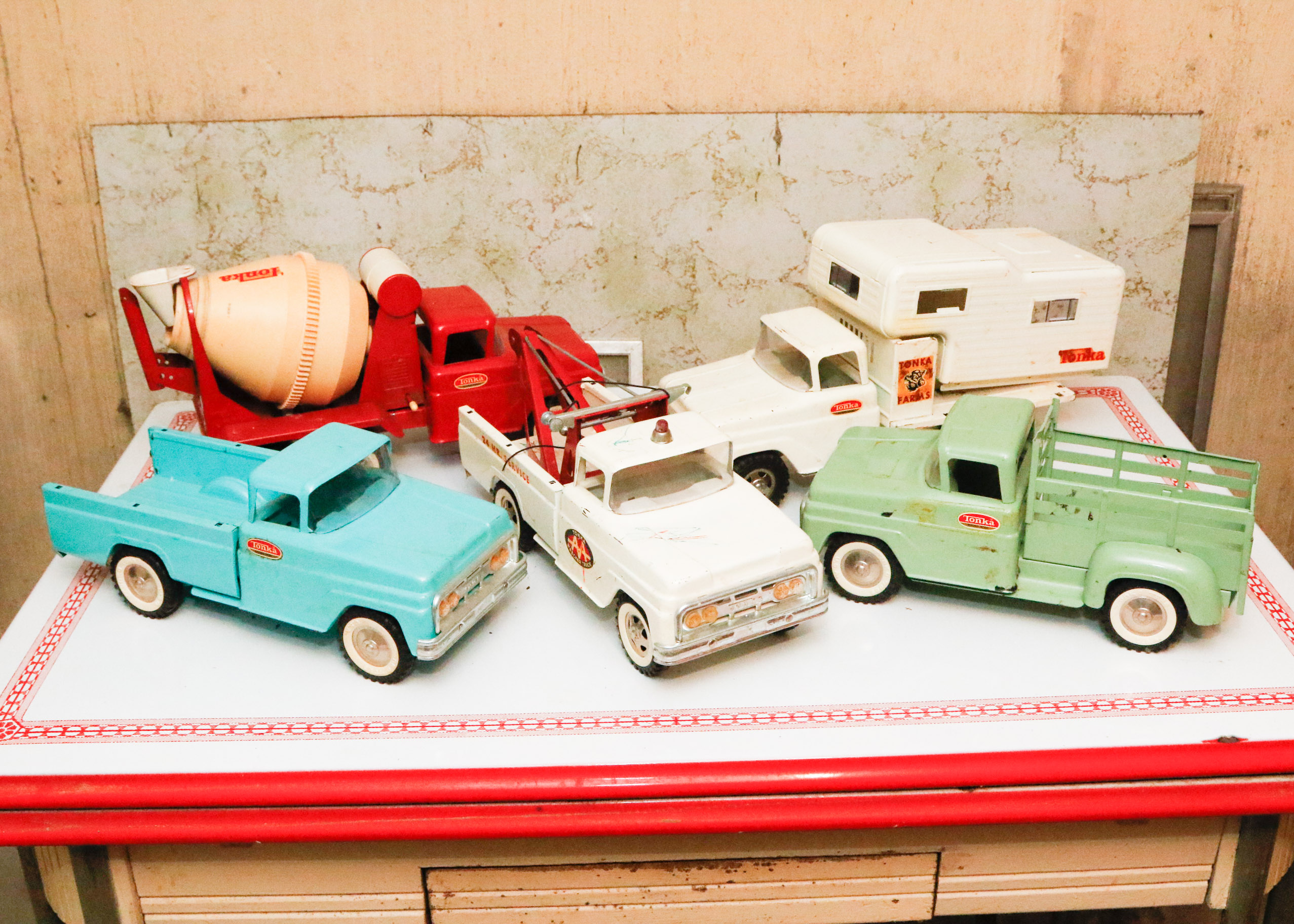 Tonka Toys Steel Farm and Maintenance Trucks