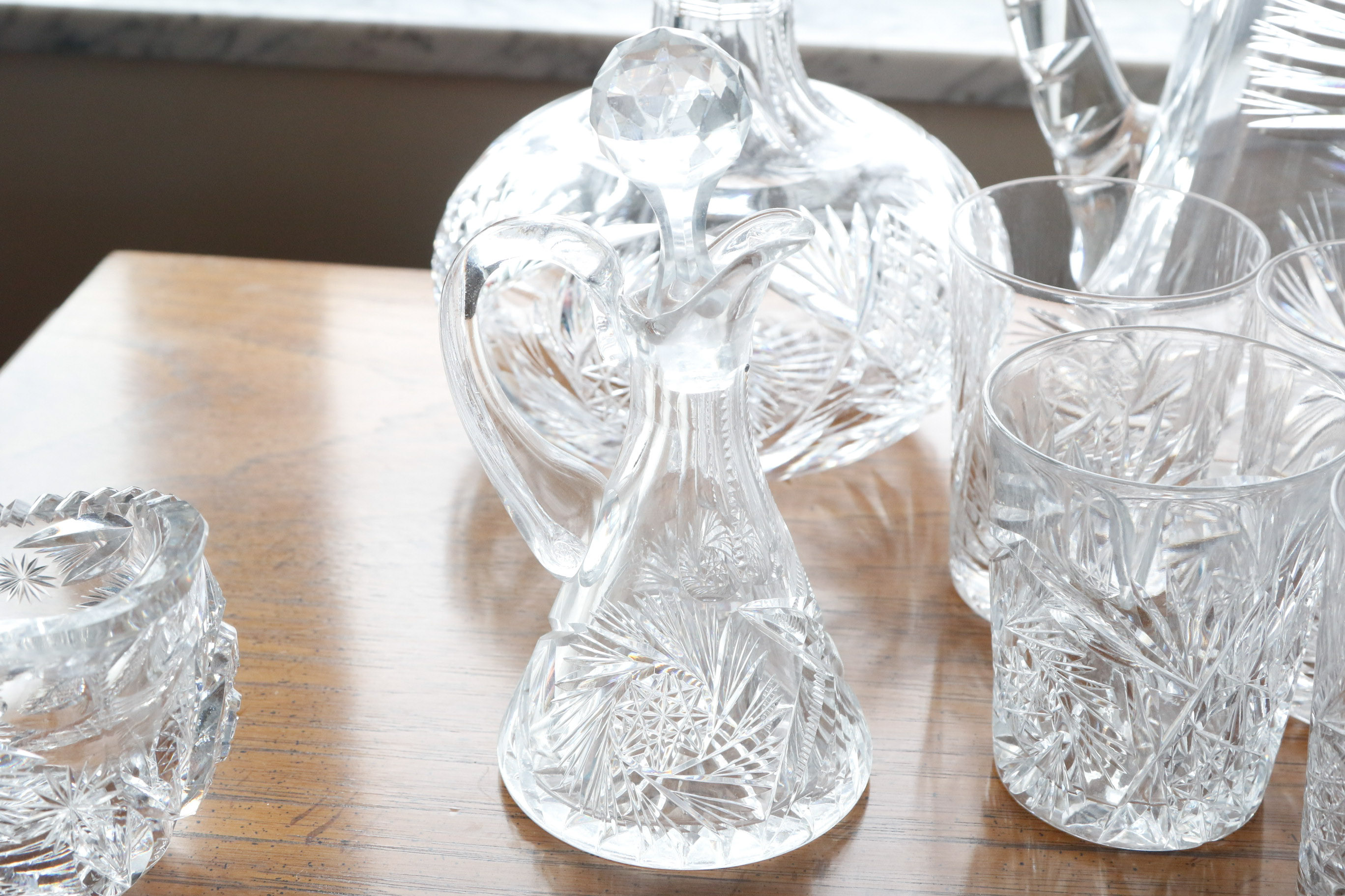 Collection of Pinwheel Crystal Tableware