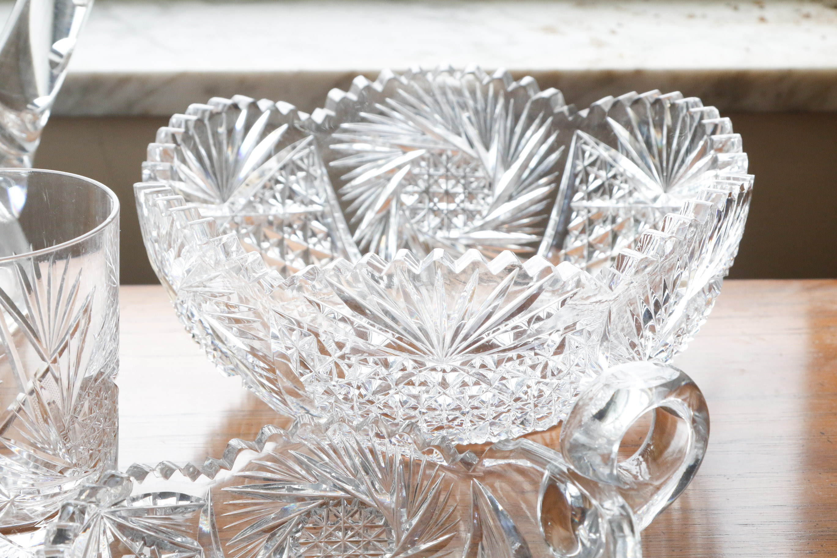 Collection of Pinwheel Crystal Tableware