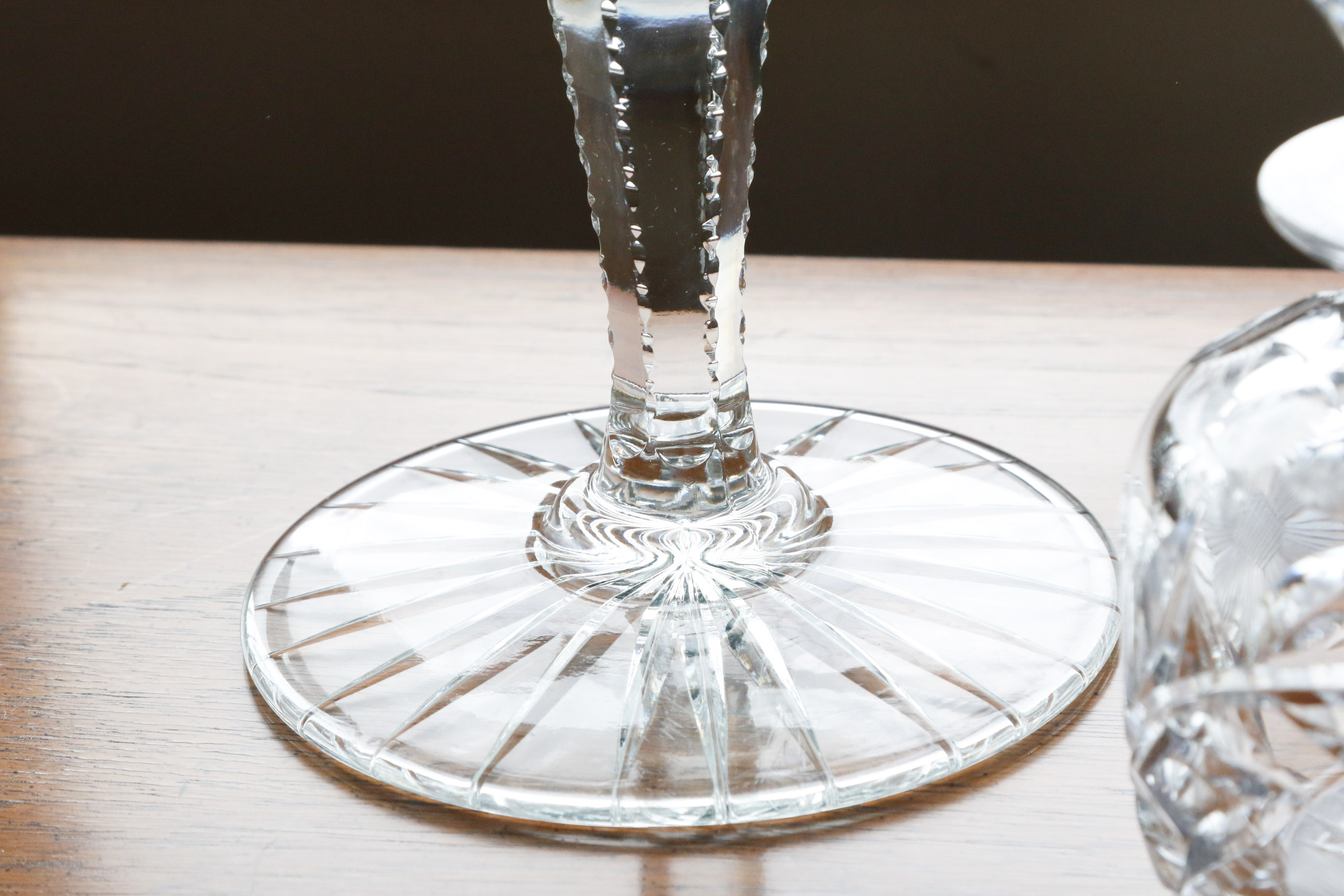 Floral Etched Cut Crystal Tableware