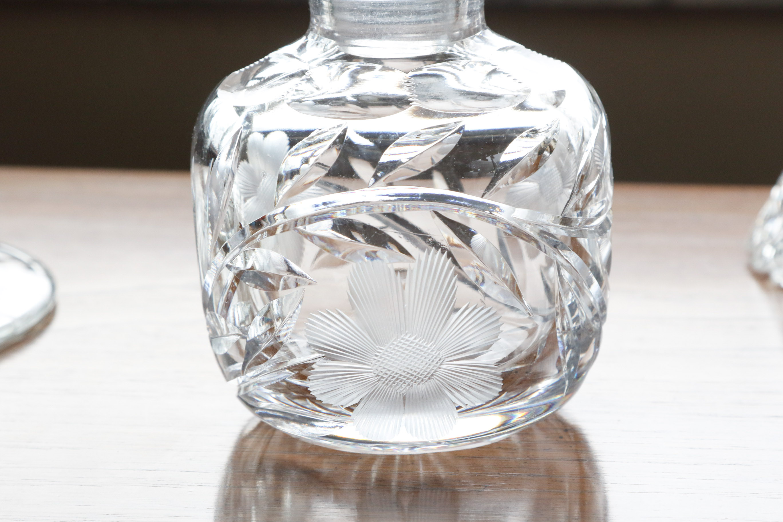 Floral Etched Cut Crystal Tableware