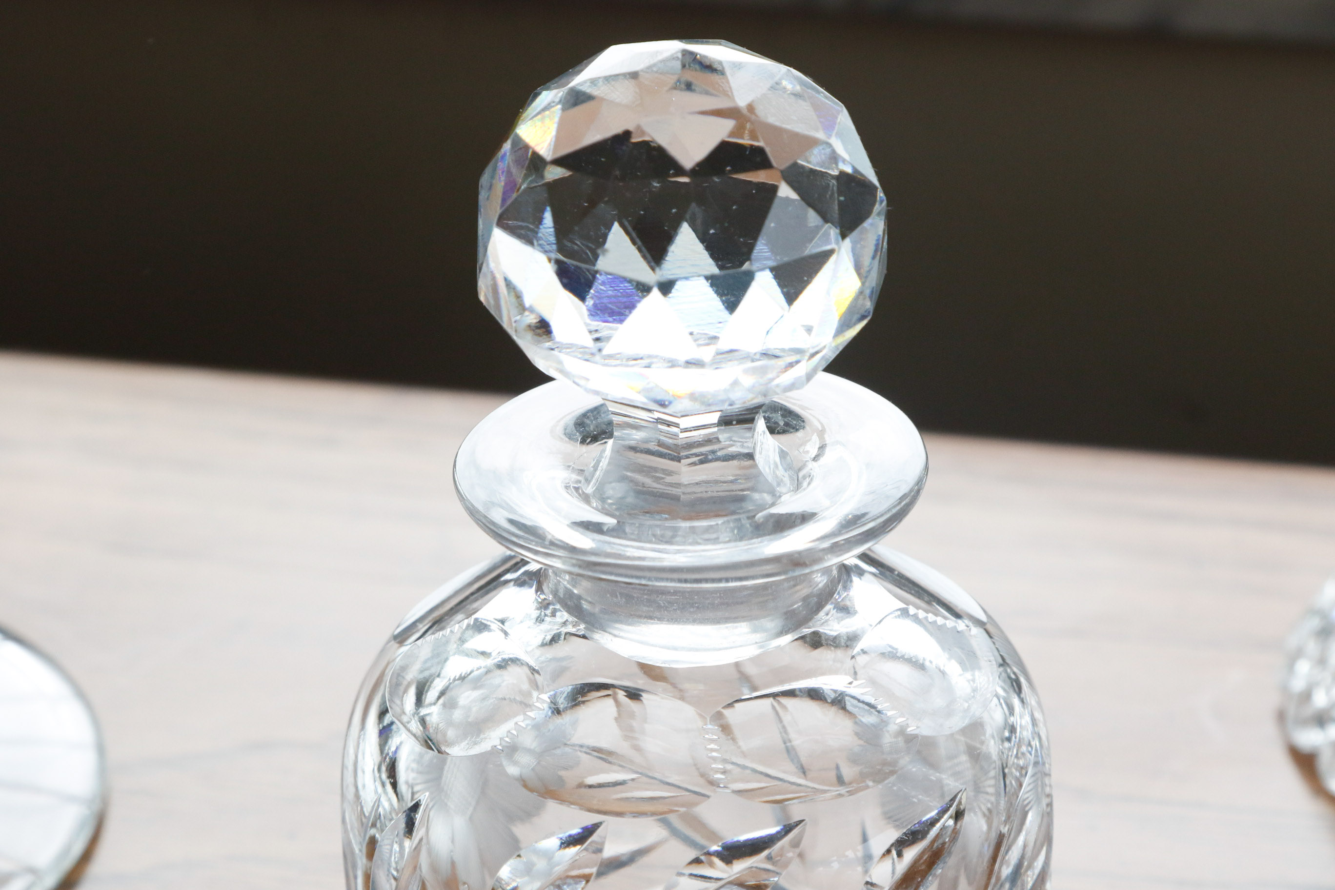 Floral Etched Cut Crystal Tableware