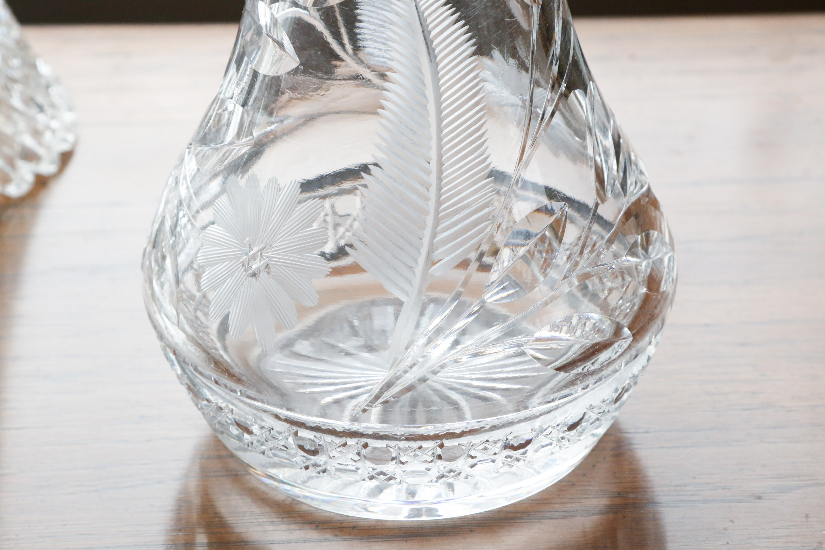 Floral Etched Cut Crystal Tableware