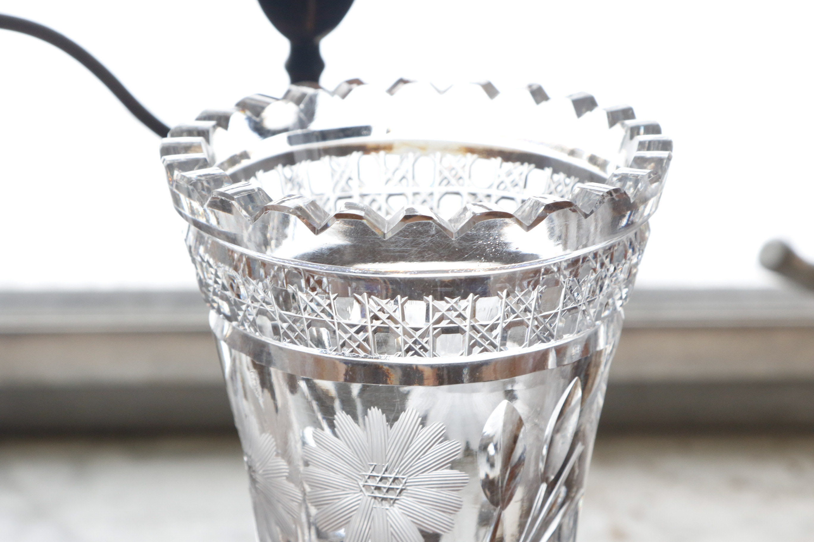 Floral Etched Cut Crystal Tableware