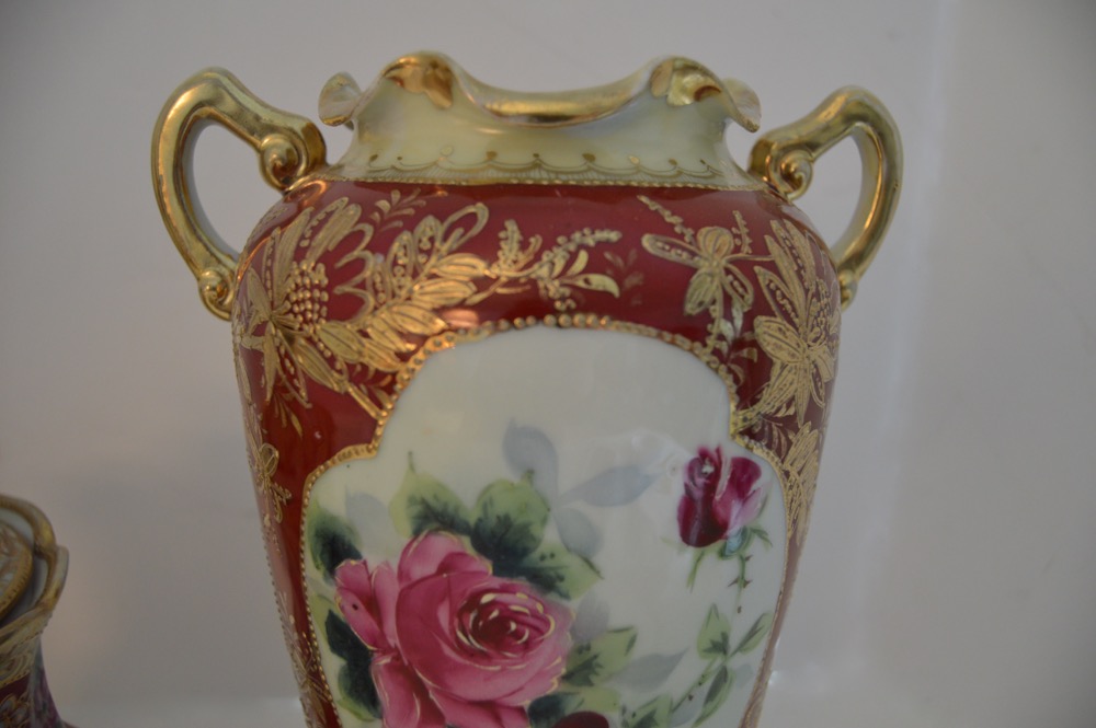 Three Decorative Ceramic Items With a Red Theme