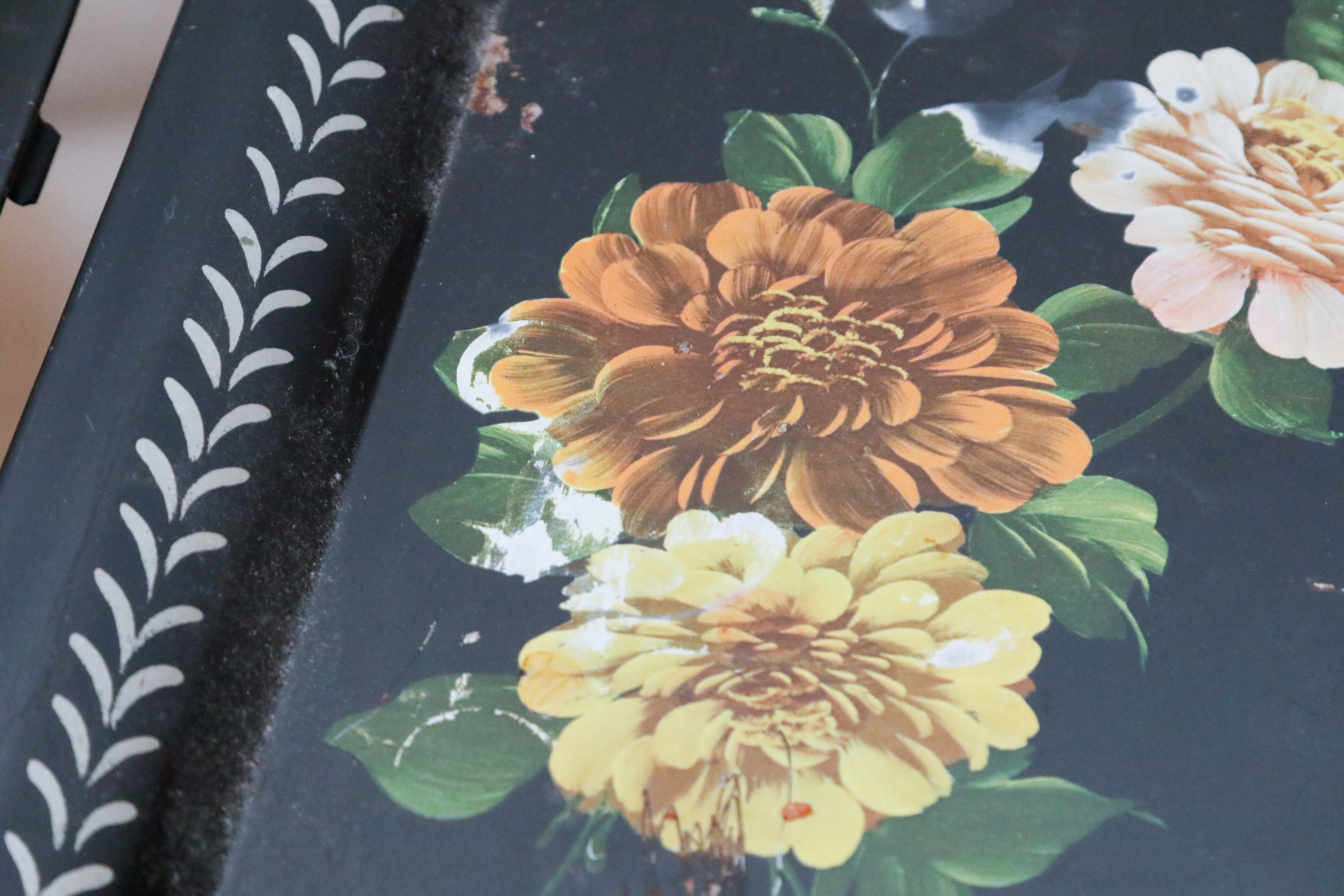 Set of Vintage Tole Painted Folding Trays