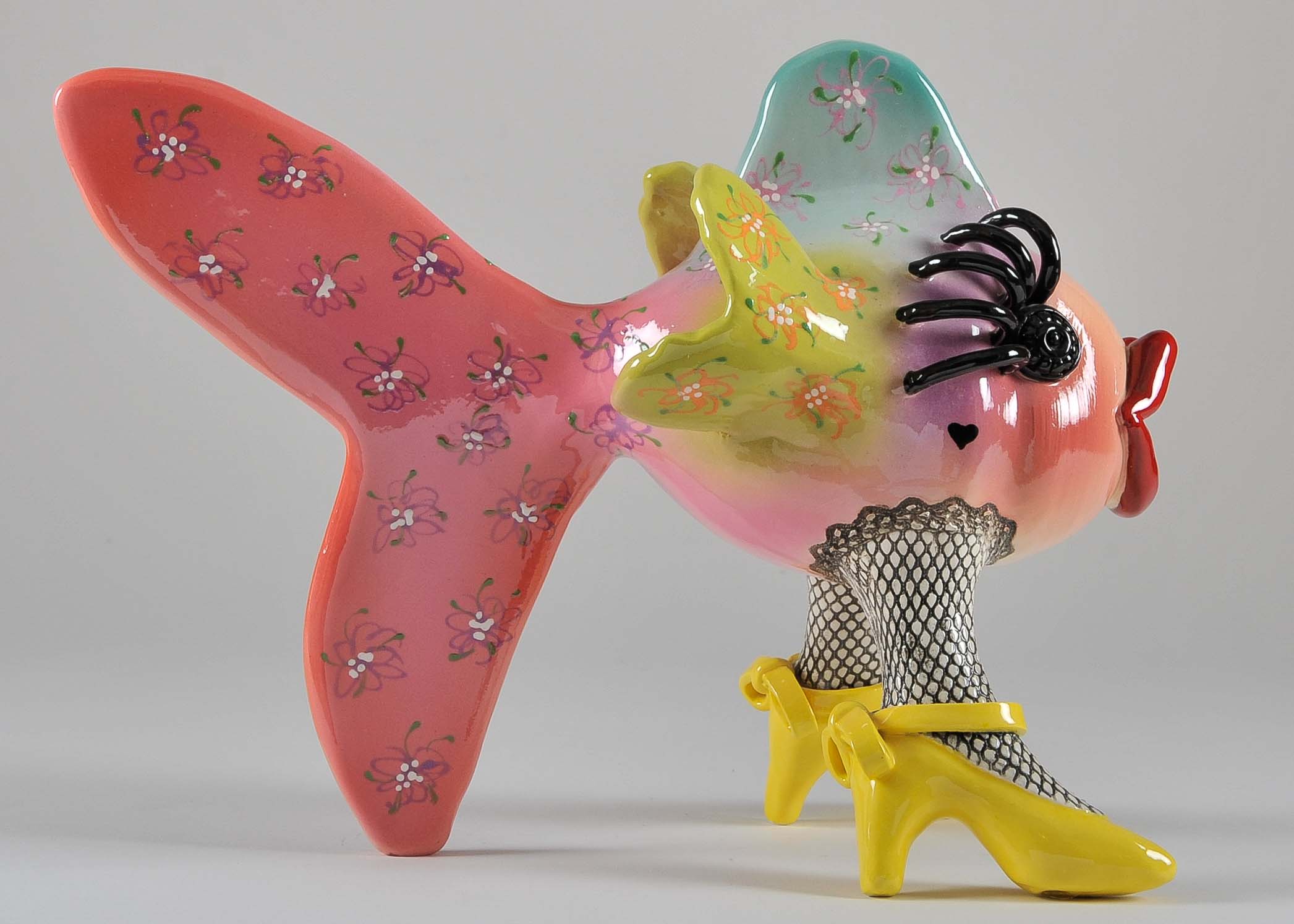 Surreal Ceramic Sculpture of Fish