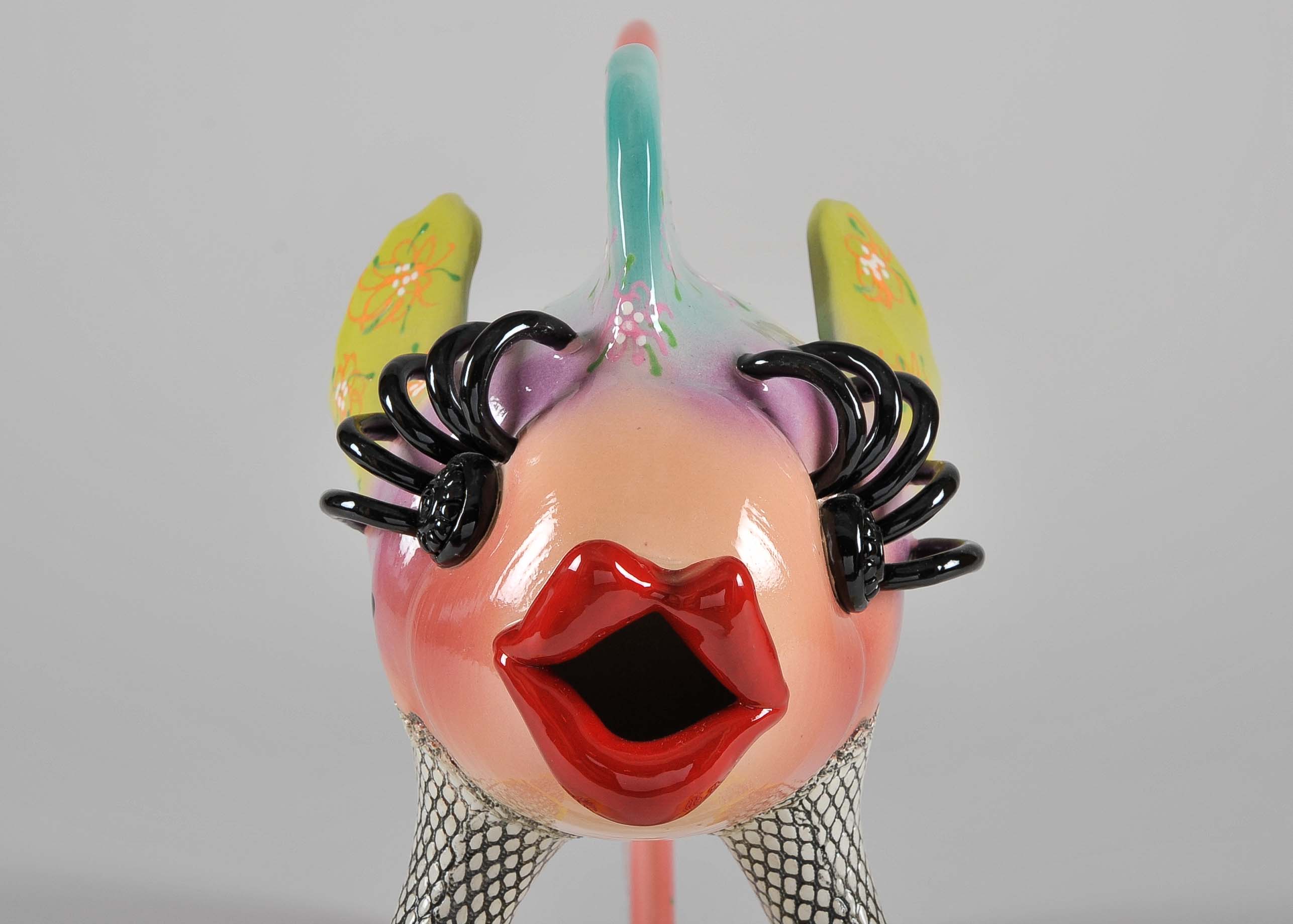 Surreal Ceramic Sculpture of Fish