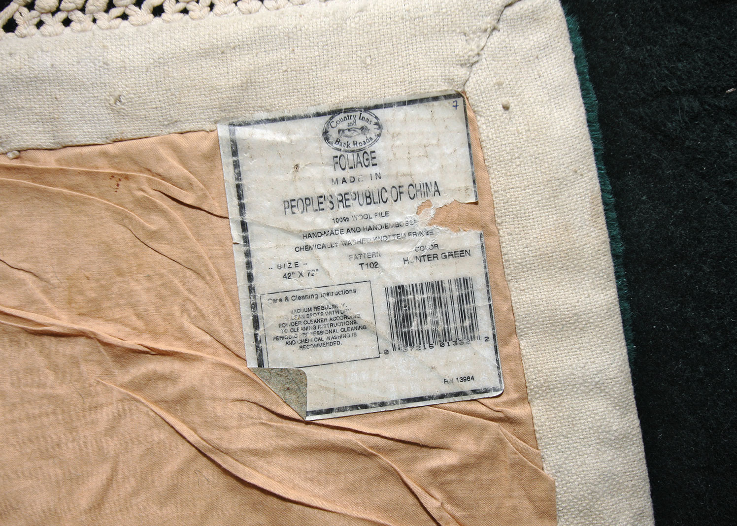 Handmade Hunter Green Rug