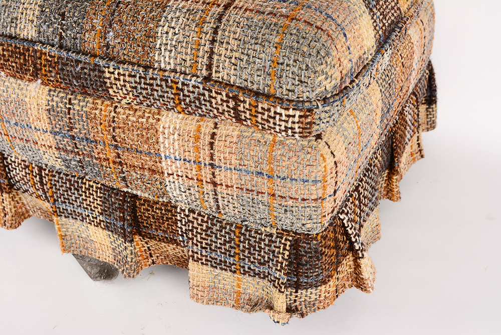 Vintage Plaid Ottoman