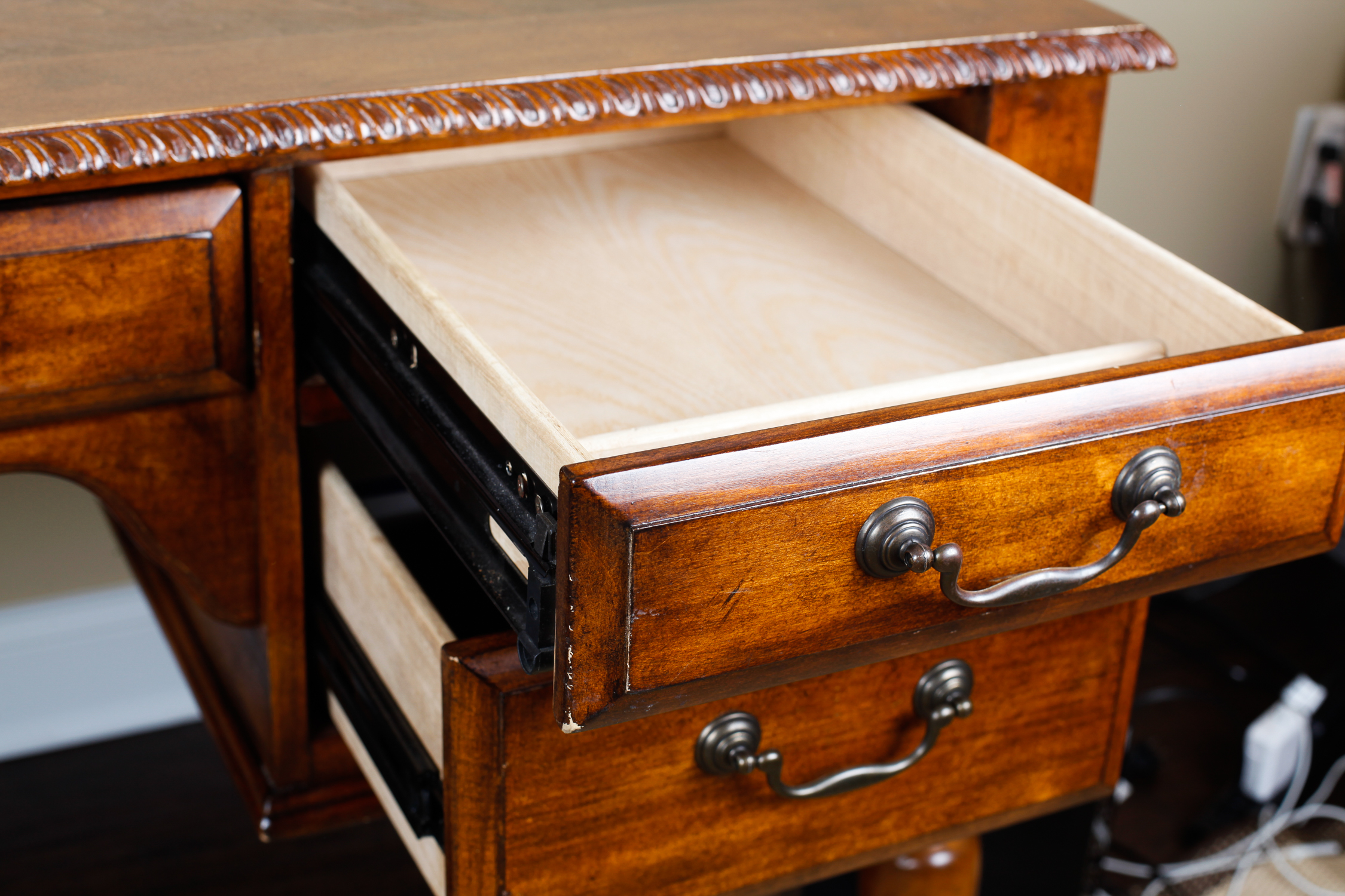 Large Contemporary Walnut Secretary Desk