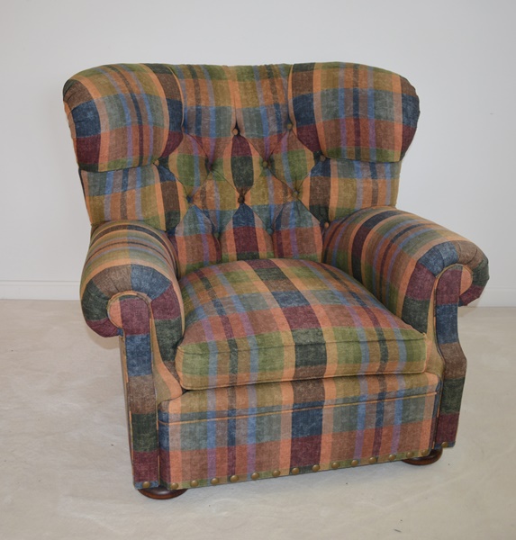 Ralph Lauren Plaid Upholstered Lounge Chair