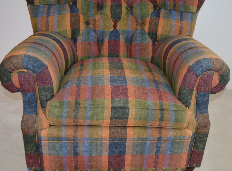 Ralph Lauren Plaid Upholstered Lounge Chair
