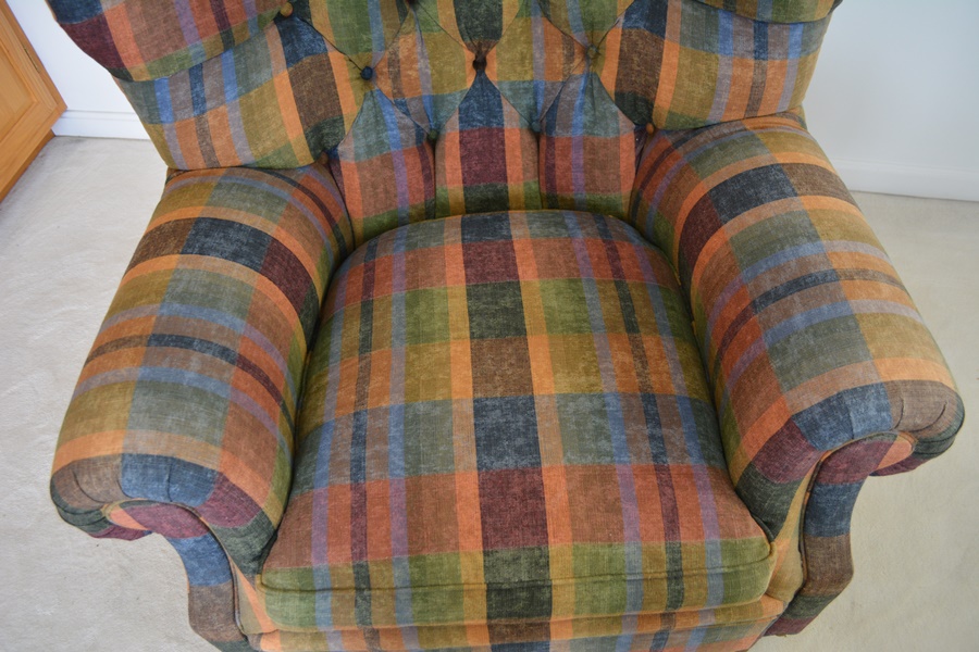 Ralph Lauren Plaid Upholstered Lounge Chair