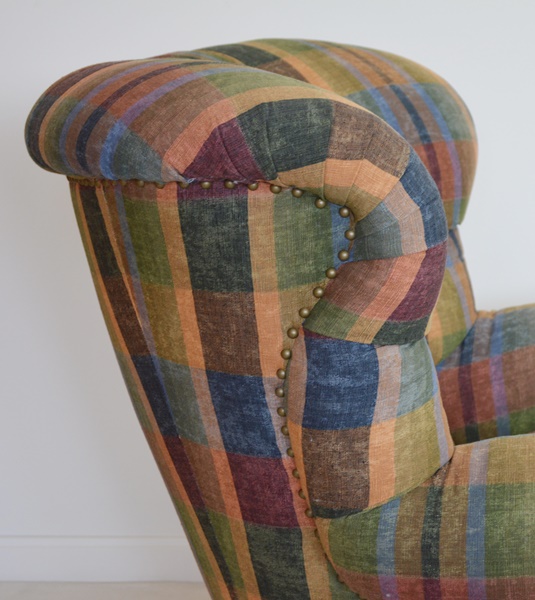 Ralph Lauren Plaid Upholstered Lounge Chair