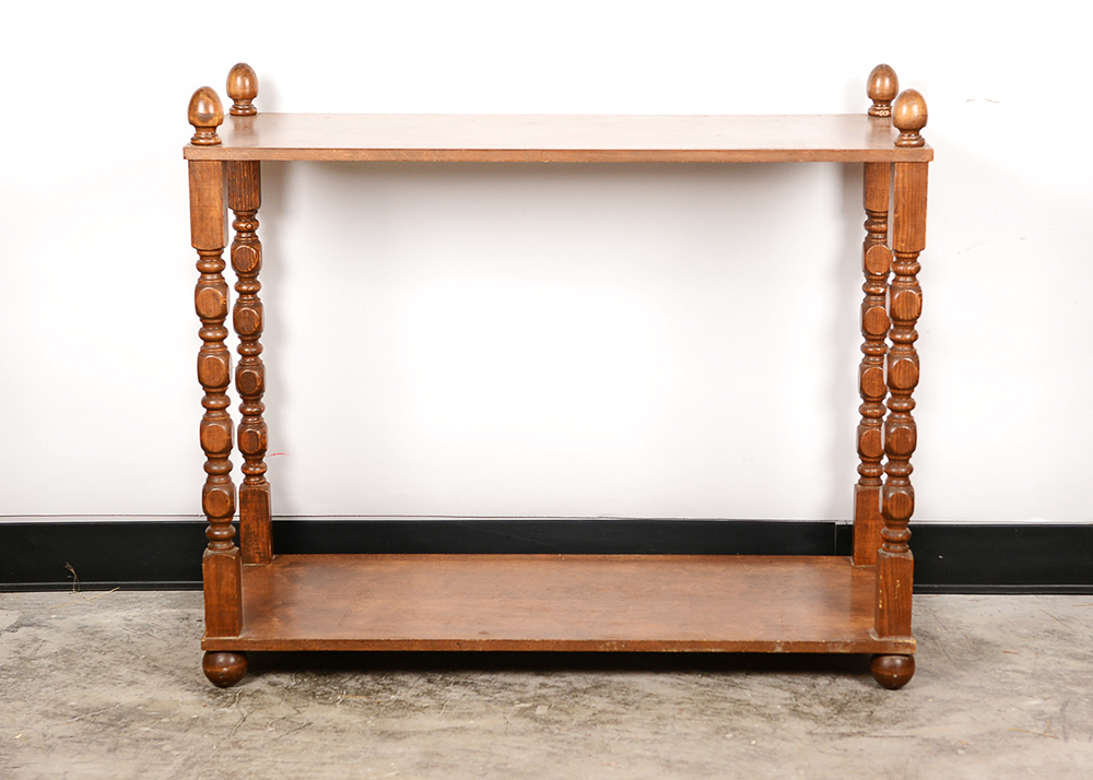 Solid Wood Two Tier Shelf