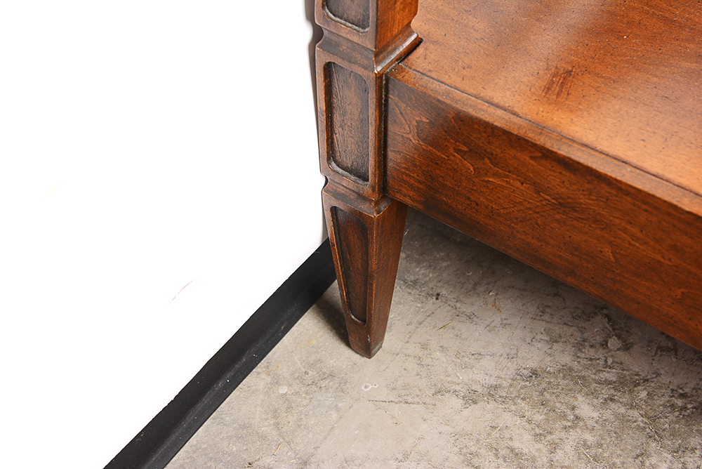 Glass Top Walnut End Table