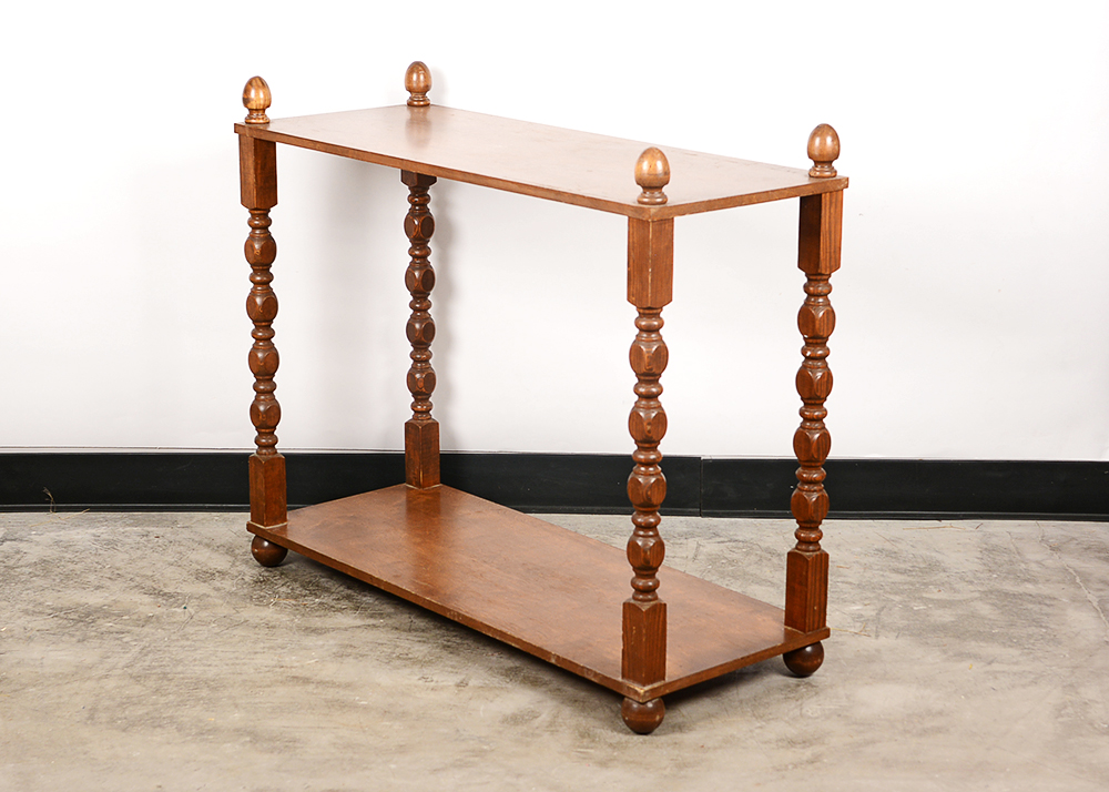 Solid Wood Two Tier Shelf