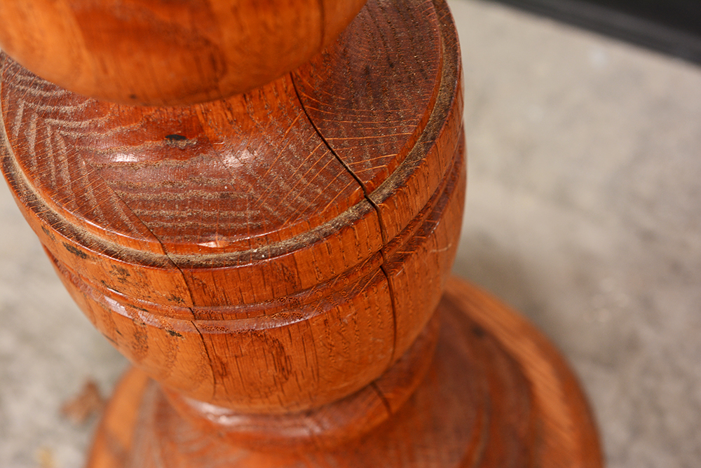 Oak Turned Pedestal Plant Stand