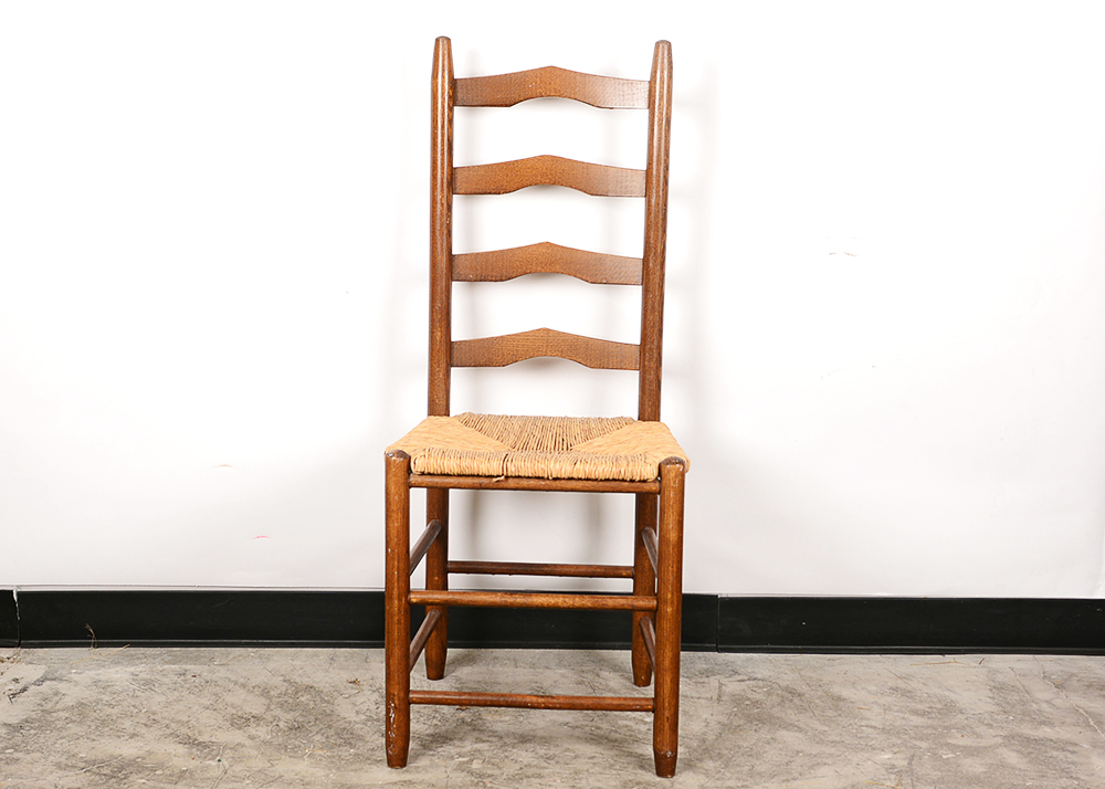 Rush Seat Oak Side Chairs