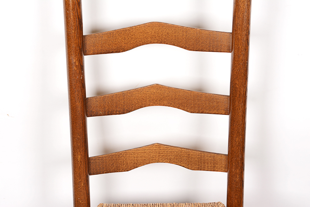 Rush Seat Oak Side Chairs