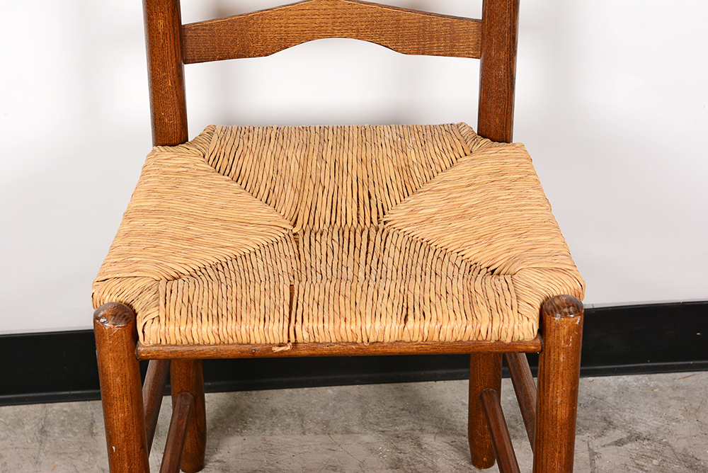 Rush Seat Oak Side Chairs