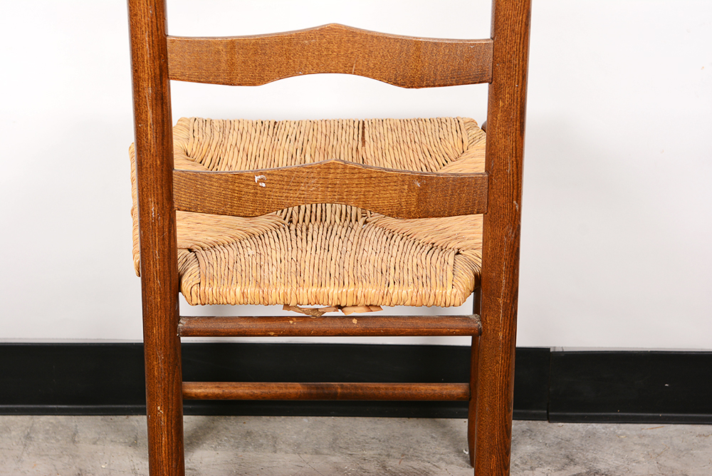 Rush Seat Oak Side Chairs