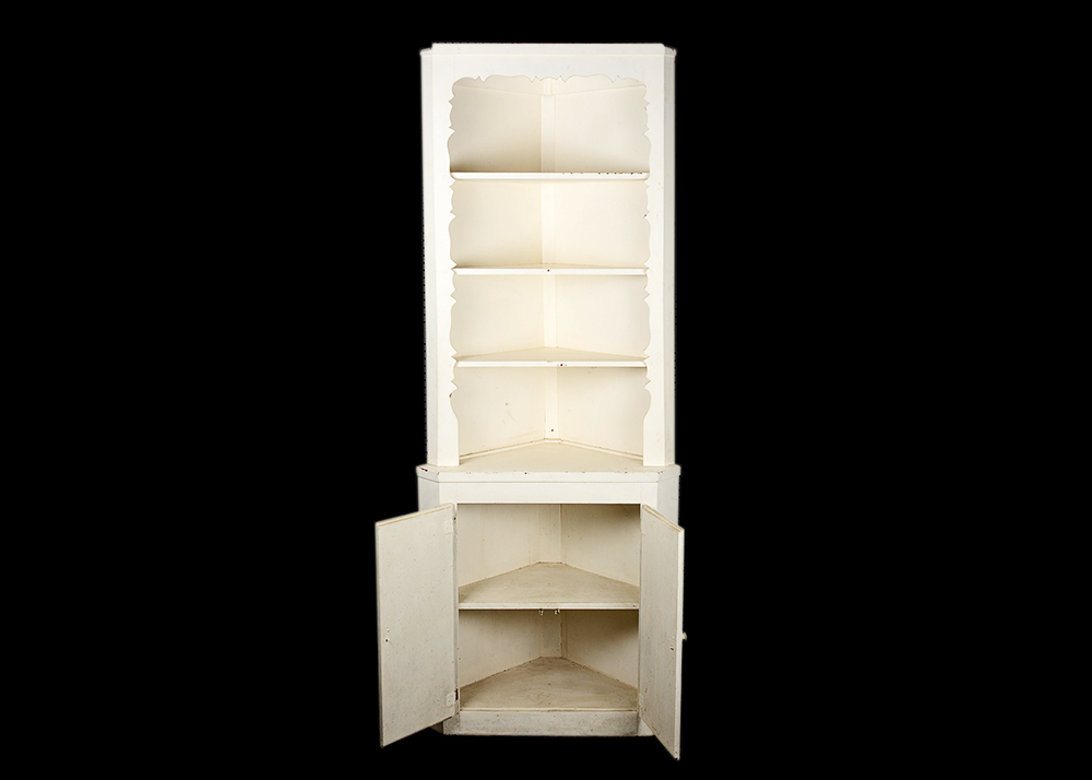 Painted White Corner Cabinet