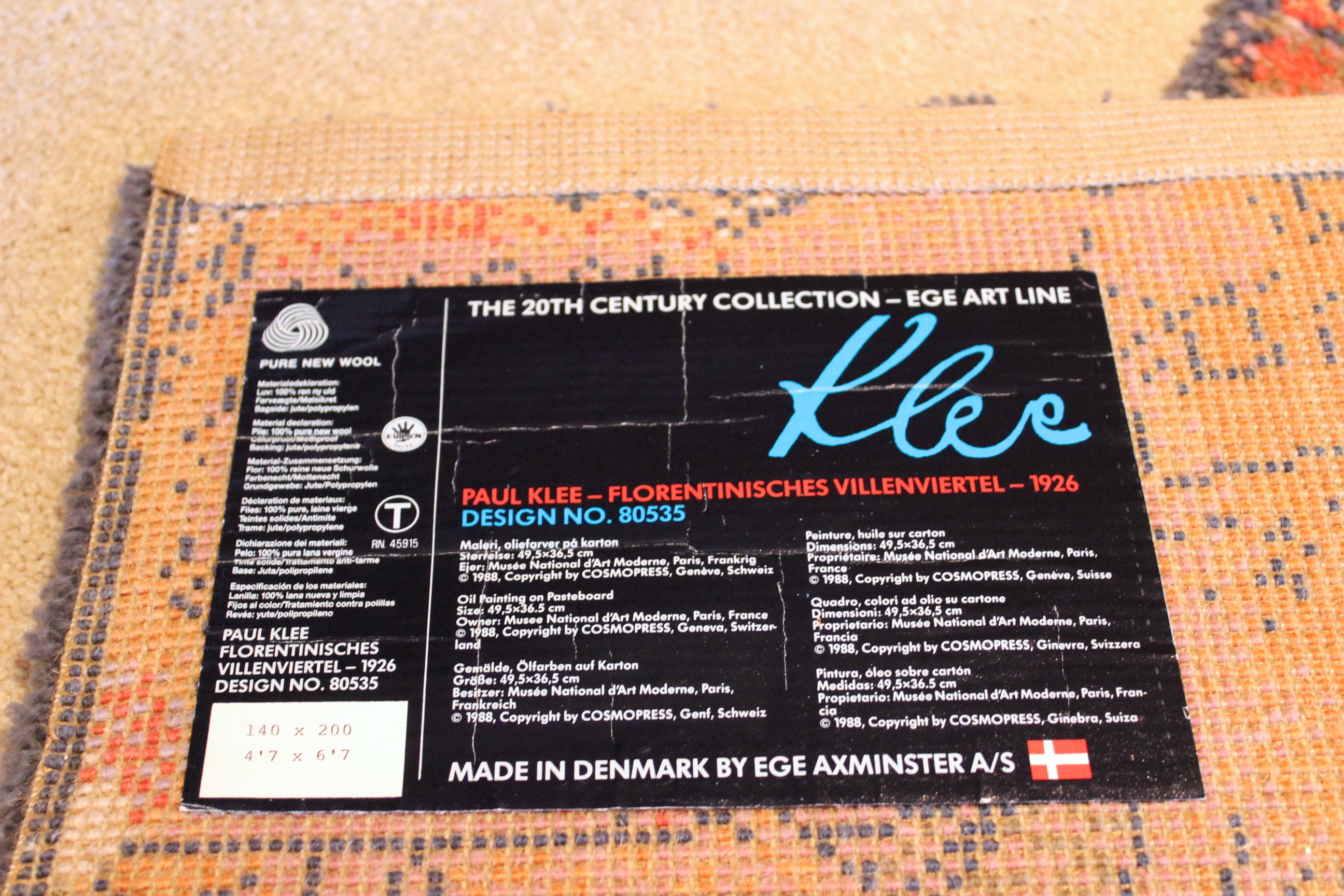 Paul Klee Art Rug by Ege Axminster