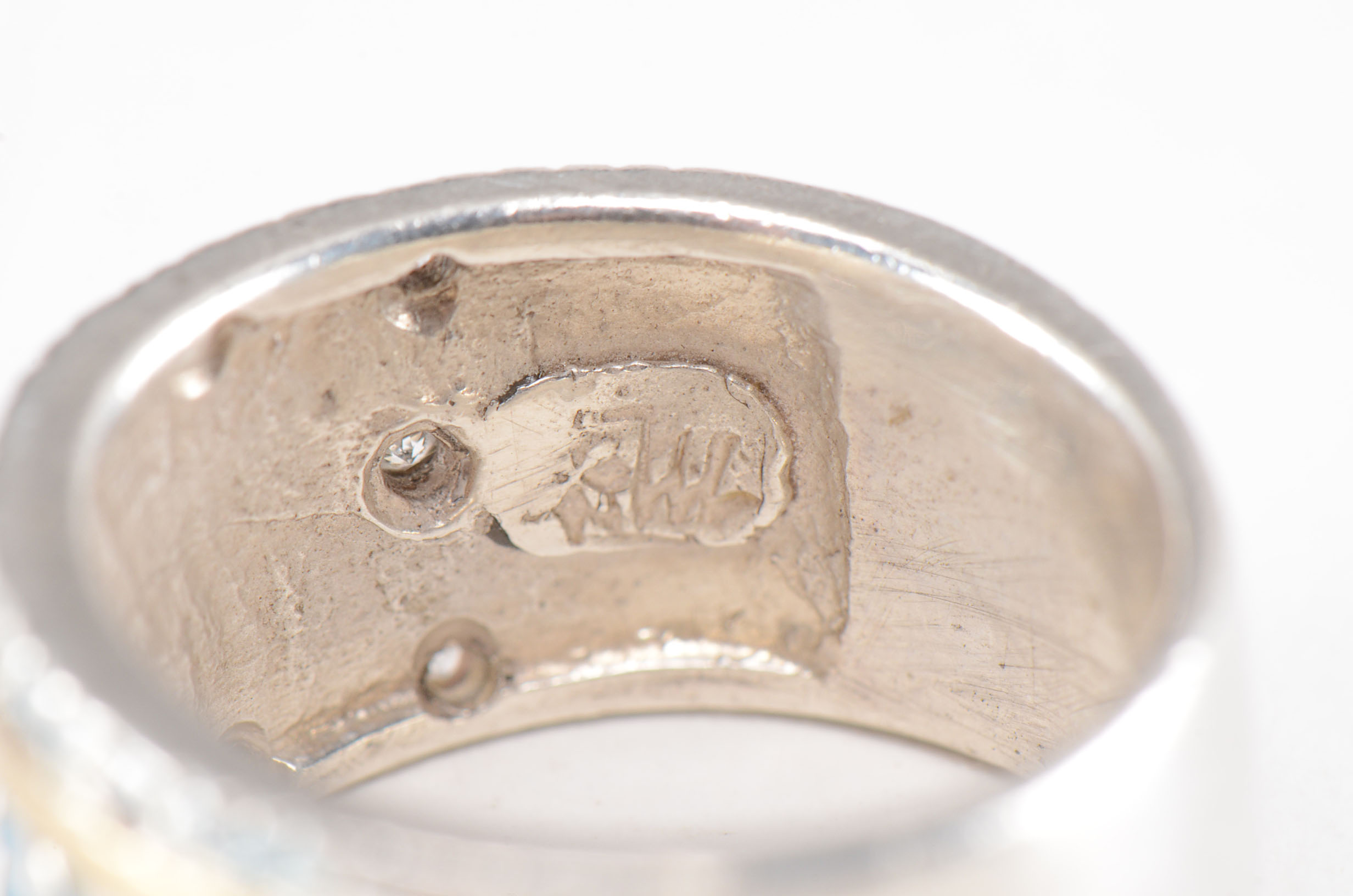 Sterling and 14K Yellow Gold CZ Crystal Flower Ring