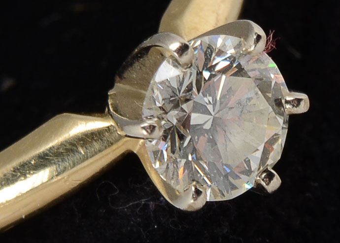 14K Gold Two-Tone Solitaire Diamond Ring