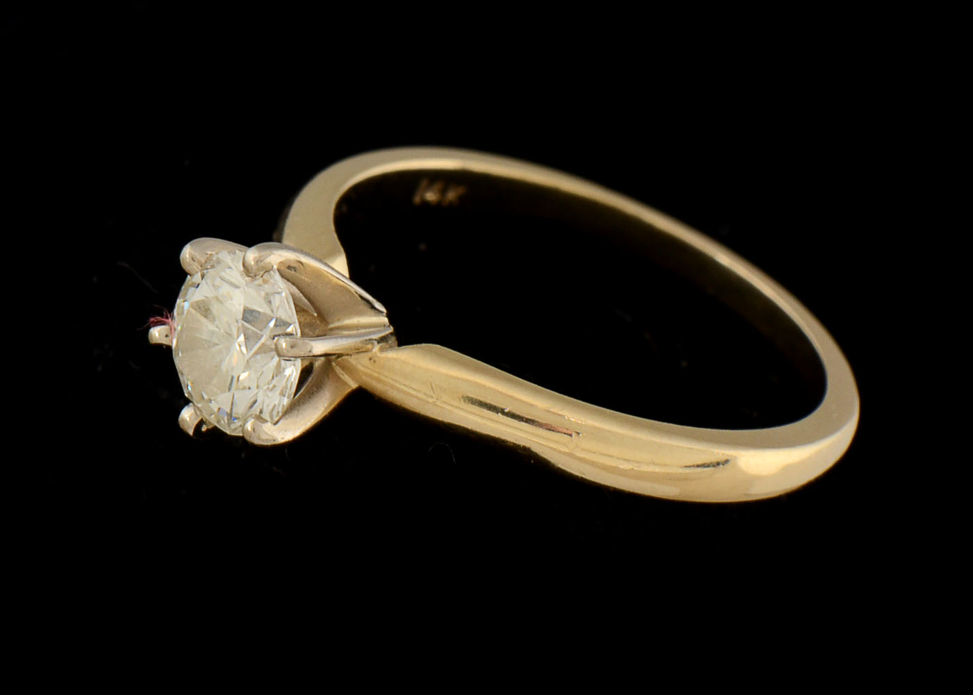 14K Gold Two-Tone Solitaire Diamond Ring