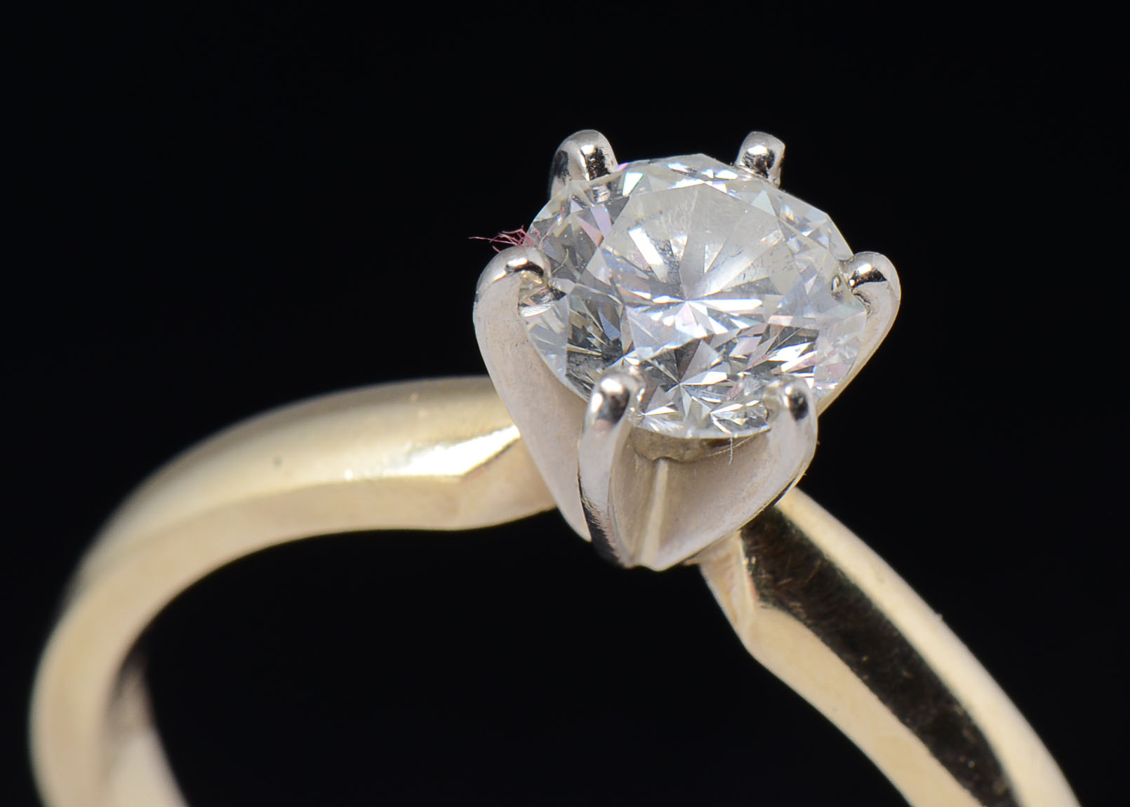 14K Gold Two-Tone Solitaire Diamond Ring