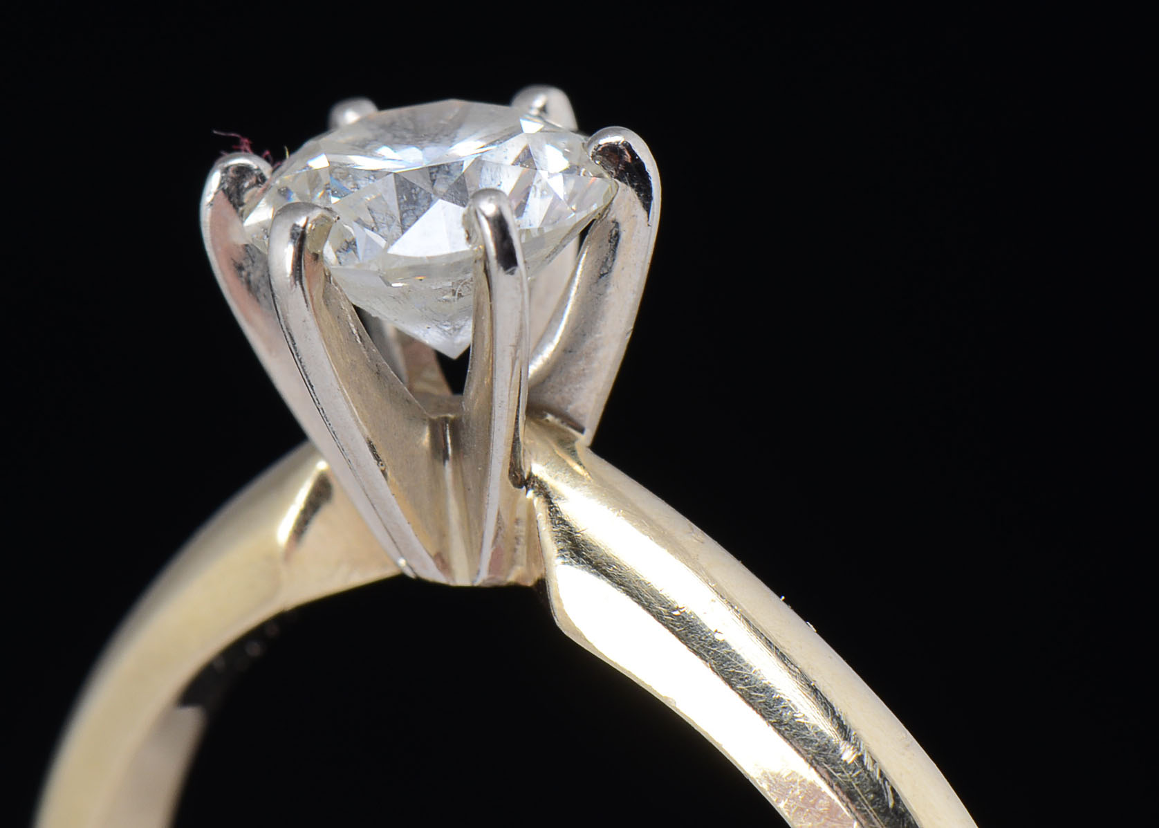 14K Gold Two-Tone Solitaire Diamond Ring