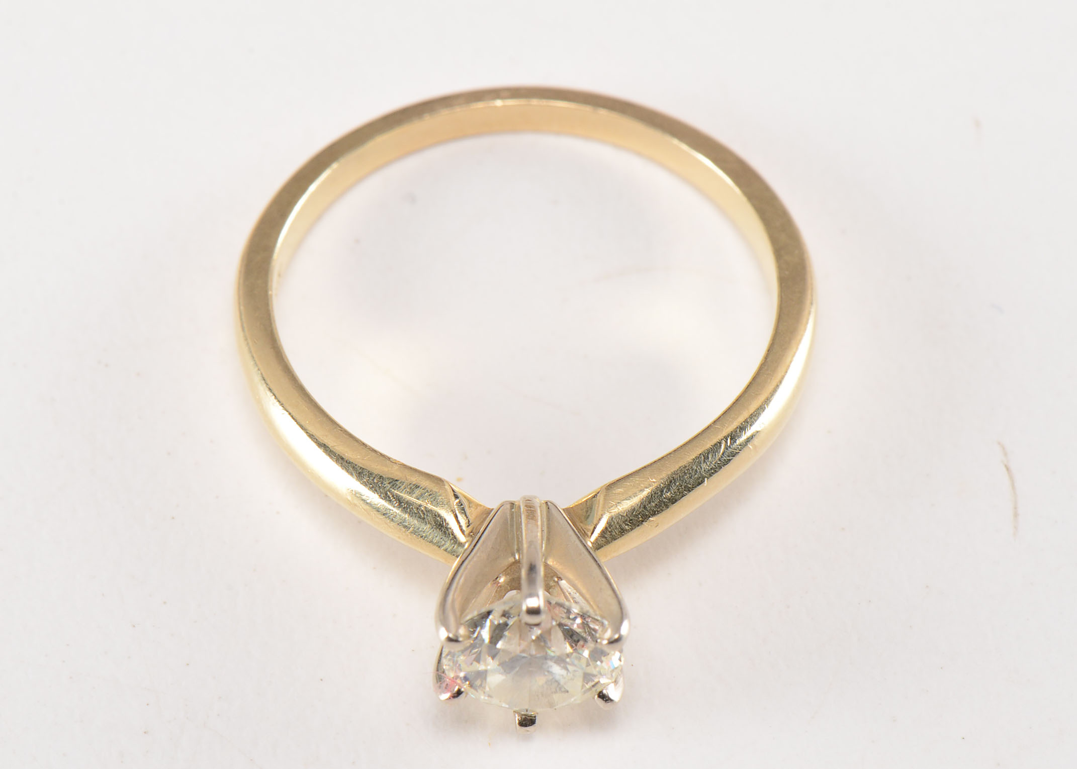 14K Gold Two-Tone Solitaire Diamond Ring