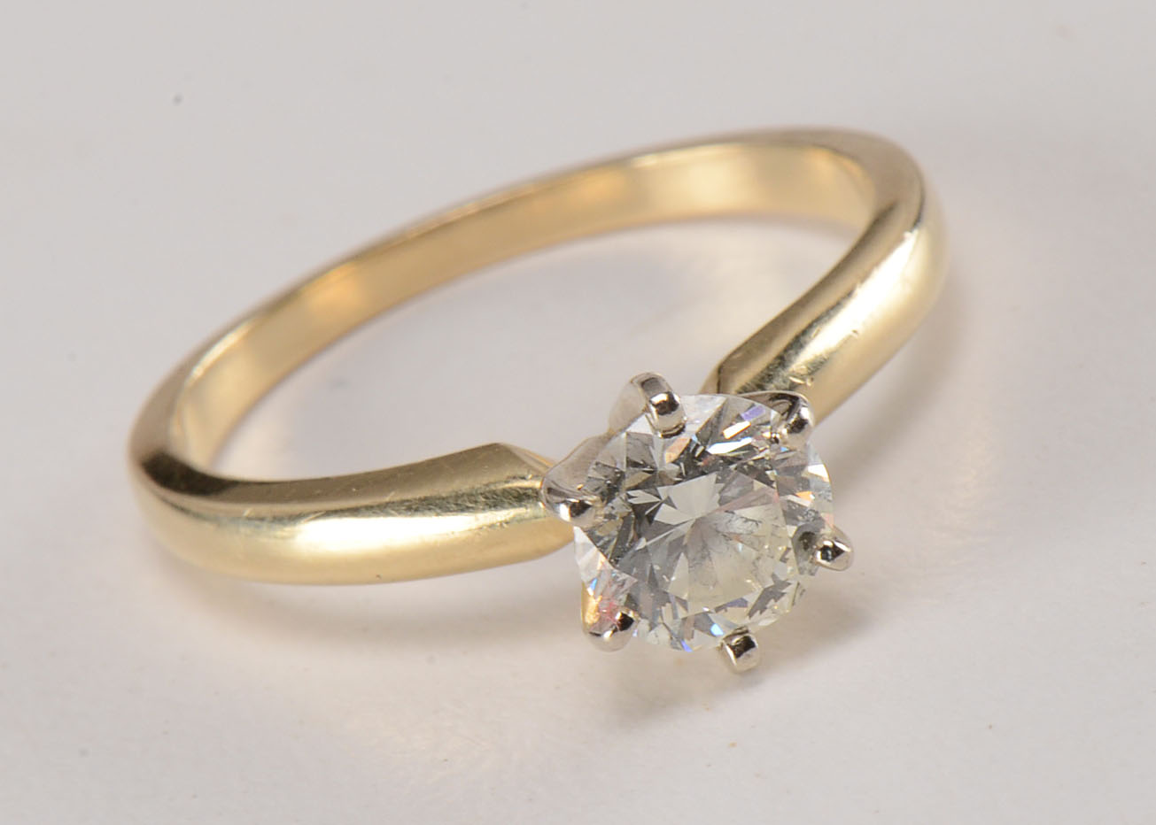 14K Gold Two-Tone Solitaire Diamond Ring